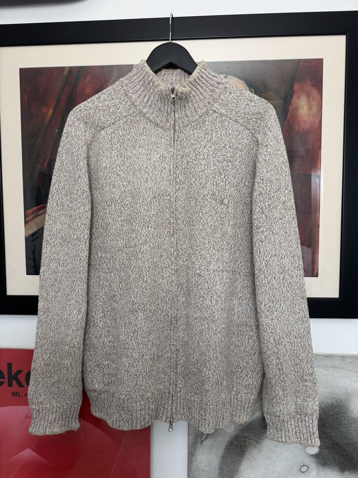 Valentino Valenitno Vintage 90s Beige Zip Wool Cashmere Sweater Knit Size US M / EU 48-50 / 2 - 1 Thumbnail