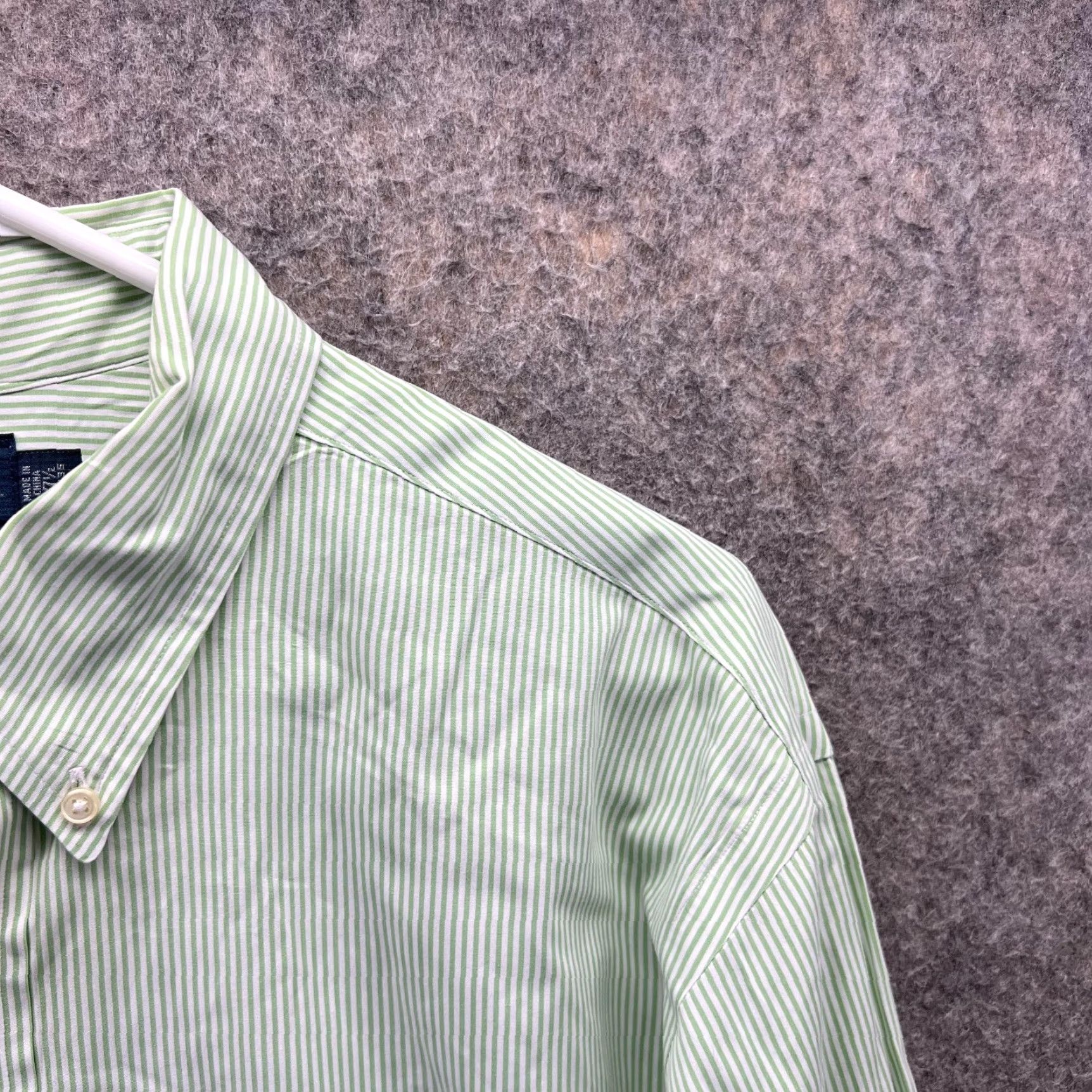 Ralph Lauren Ralph Lauren Shirt Men 17.5 34/35 Green Striped Button-Down Polo Casual Preppy Vintage Size US XXL / EU 58 / 5 - 6 Thumbnail