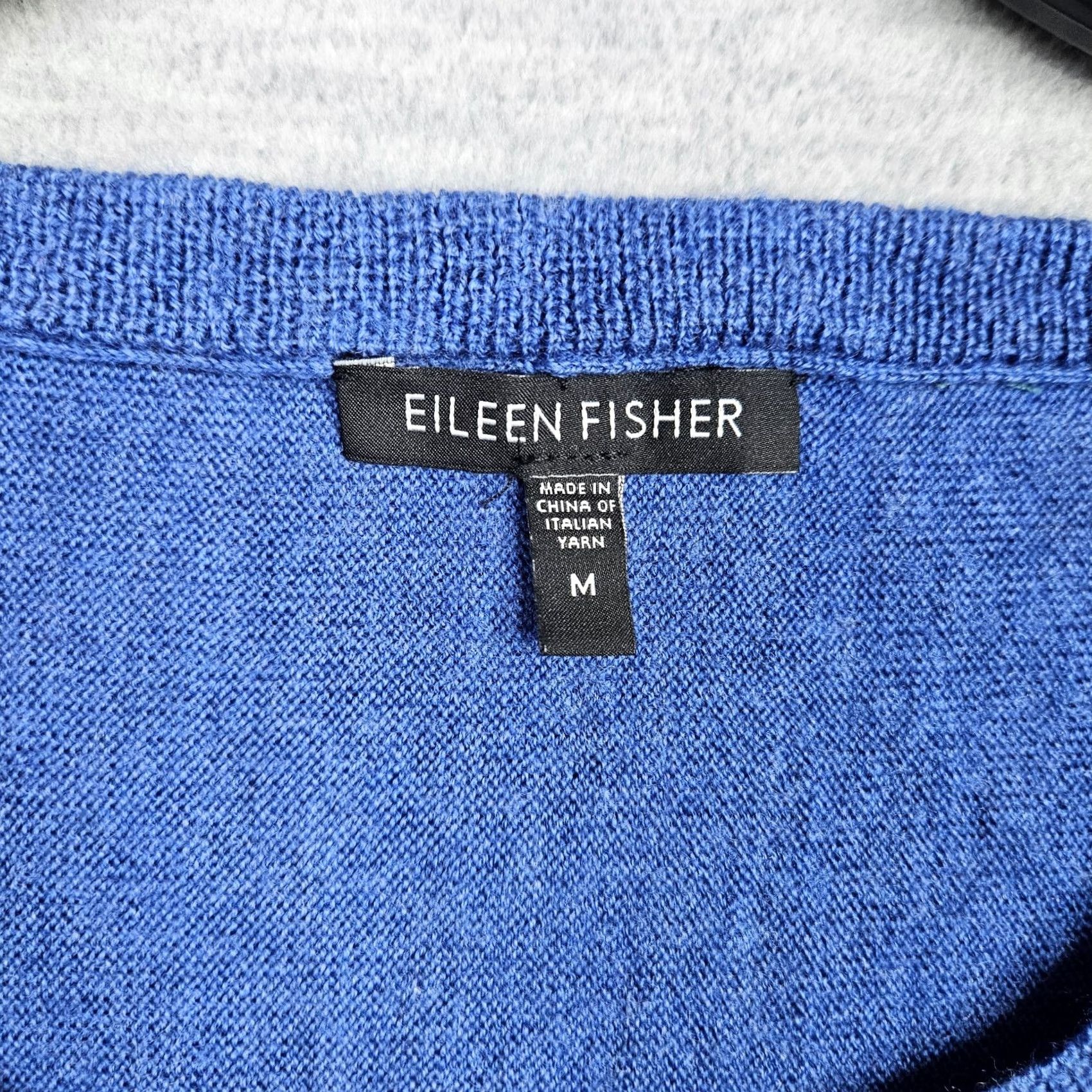 Eileen Fisher Eileen Fisher Merino Wool Sweater Pullover V-Neck 100% Lightweight All Seasons Size M Blue Womens Regular Size M / US 6-8 / IT 42-44 - 8 Thumbnail