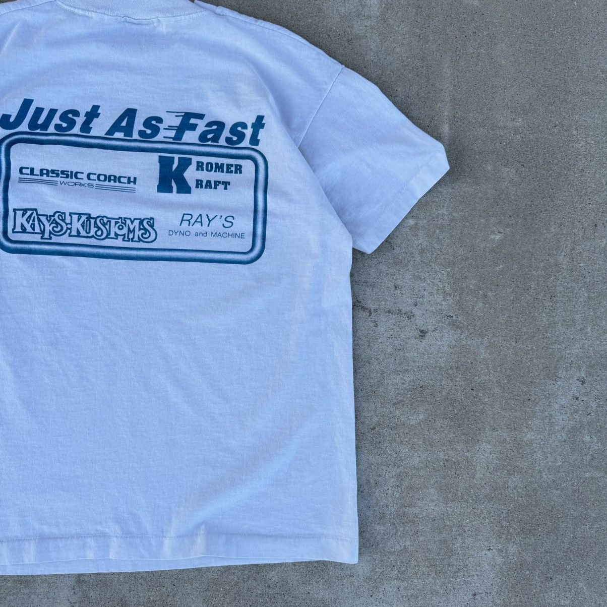 Harley Davidson × JNCO × NASCAR Vintage 90s White Drag Racing Car Graphic Tee Fits M-L Size US L / EU 52-54 / 3 - 12 Thumbnail
