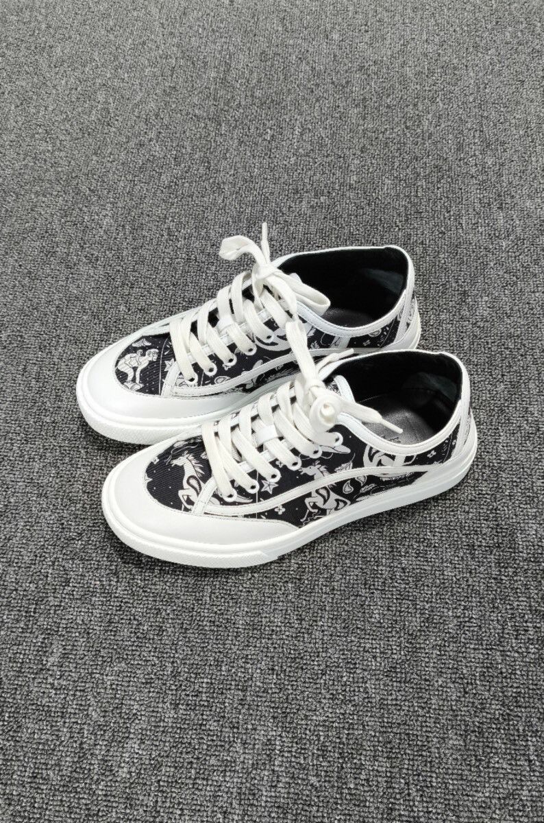Hermes Hermes Get Black White Printed Sneakers Size US 5 / IT 35 - 1 Thumbnail