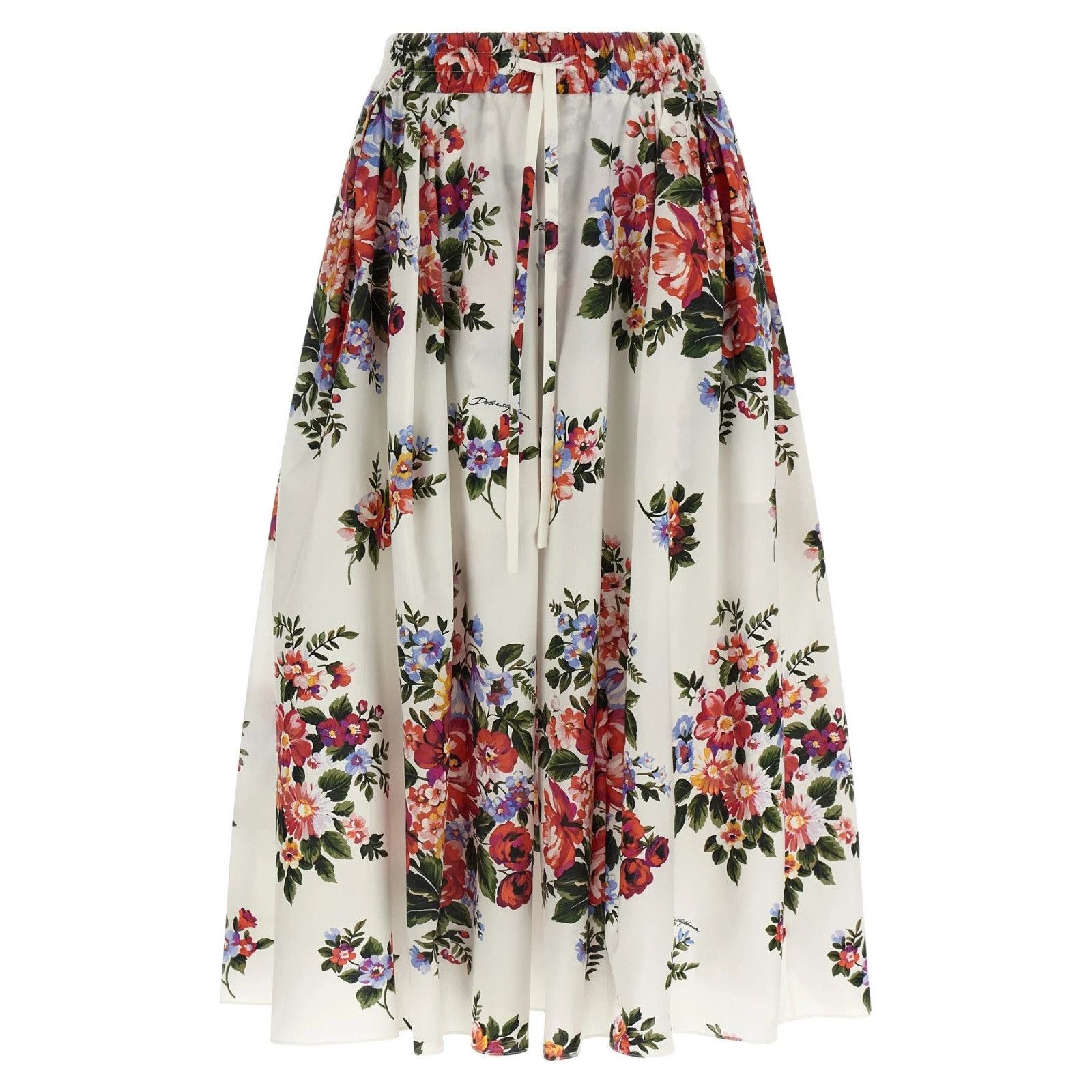 DOLCE&GABBANA Mazzo di Fiori Flower White Skirt New & Authen