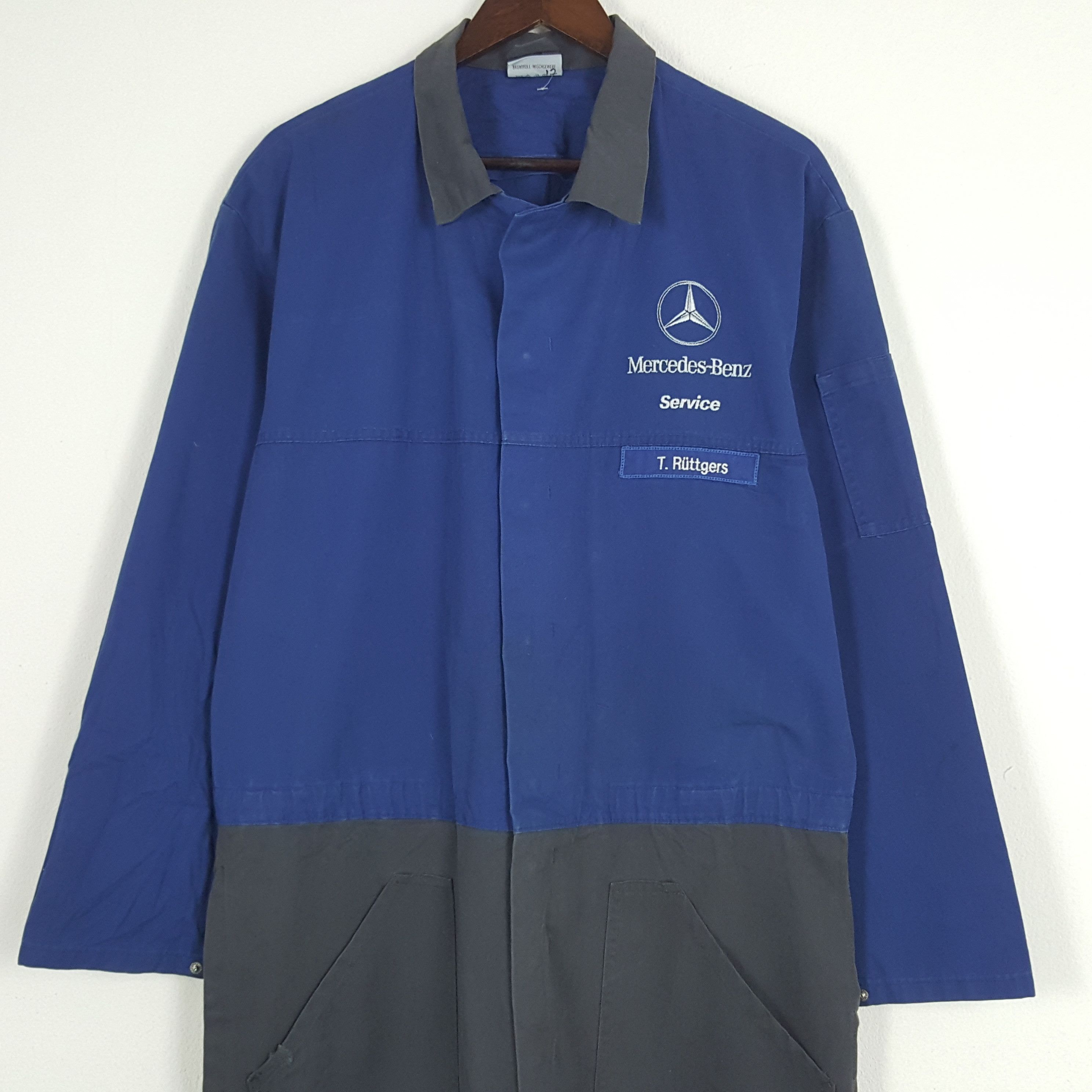 Mercedes-Benz × Vintage Vintage Mercedes-Benz Worker Jumpsuit Coverall Jacket Size US L / EU 52-54 / 3 - 2 Thumbnail