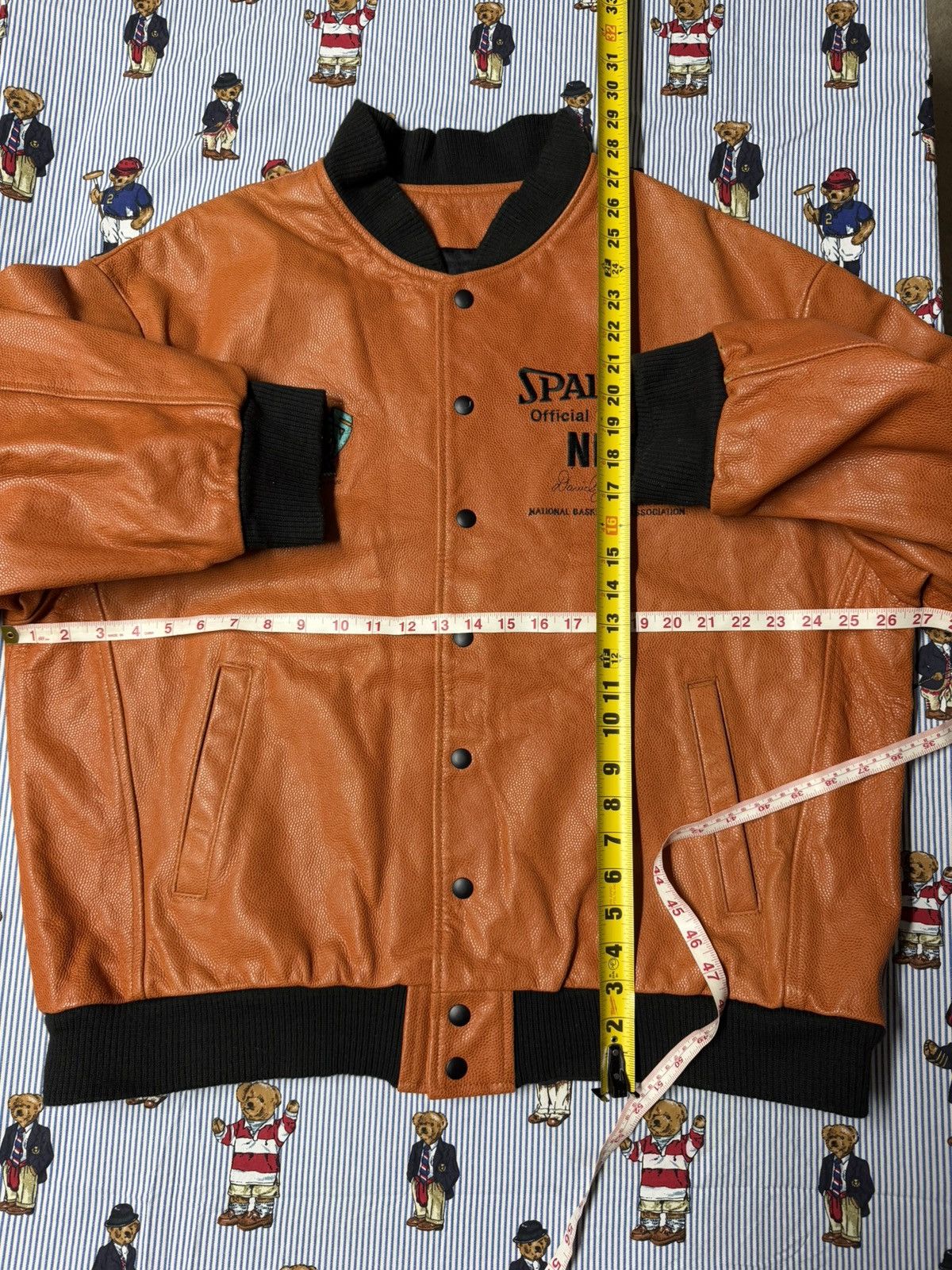 Spalding Vintage 90s Spalding NBA Basketball Leather Jacket 1 of 1 XL Size US XL / EU 56 / 4 - 8 Thumbnail