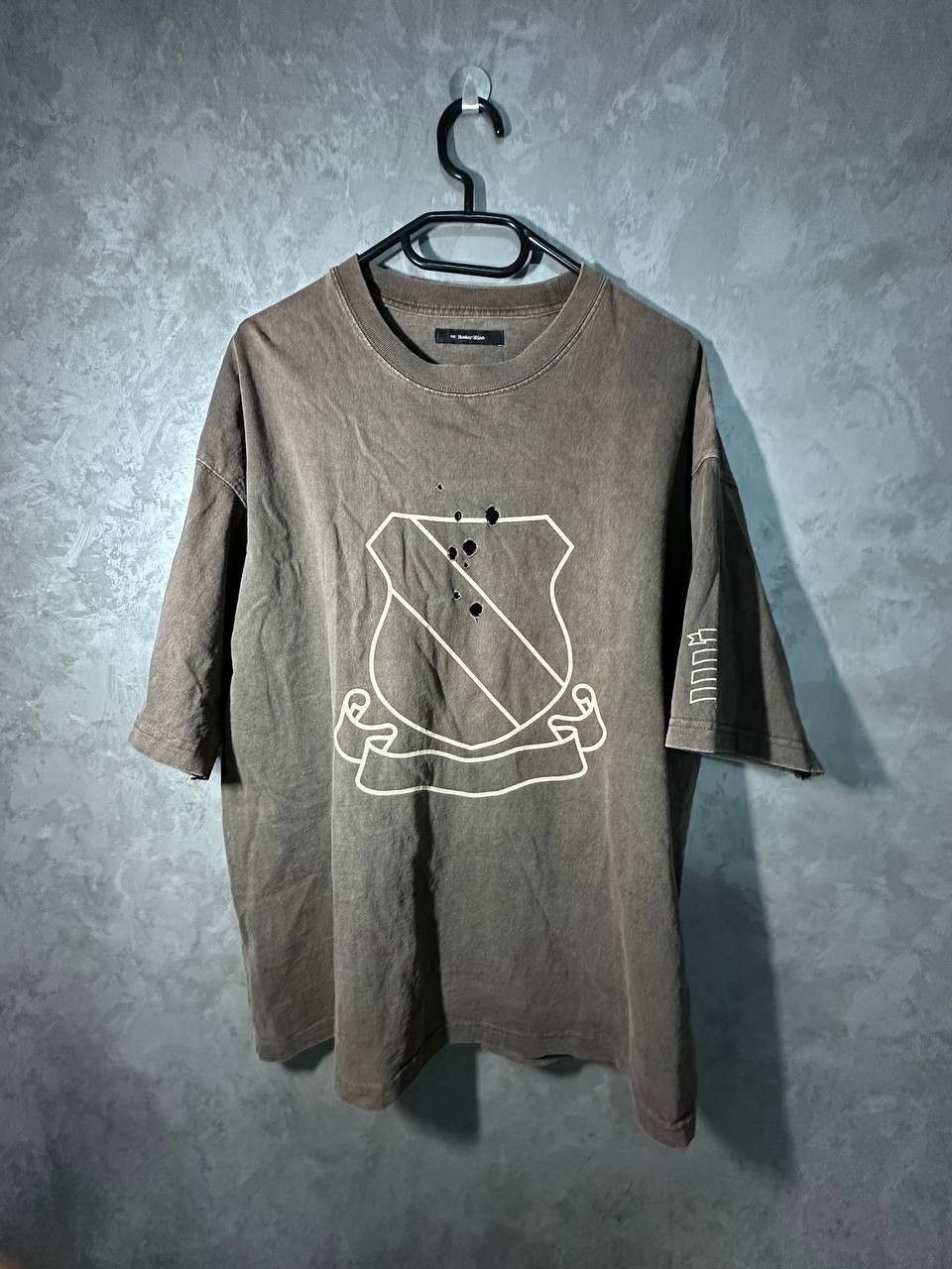 image of Number N Ine Number (N)Ine Shield Tee in Brown, Men's (Size Large)