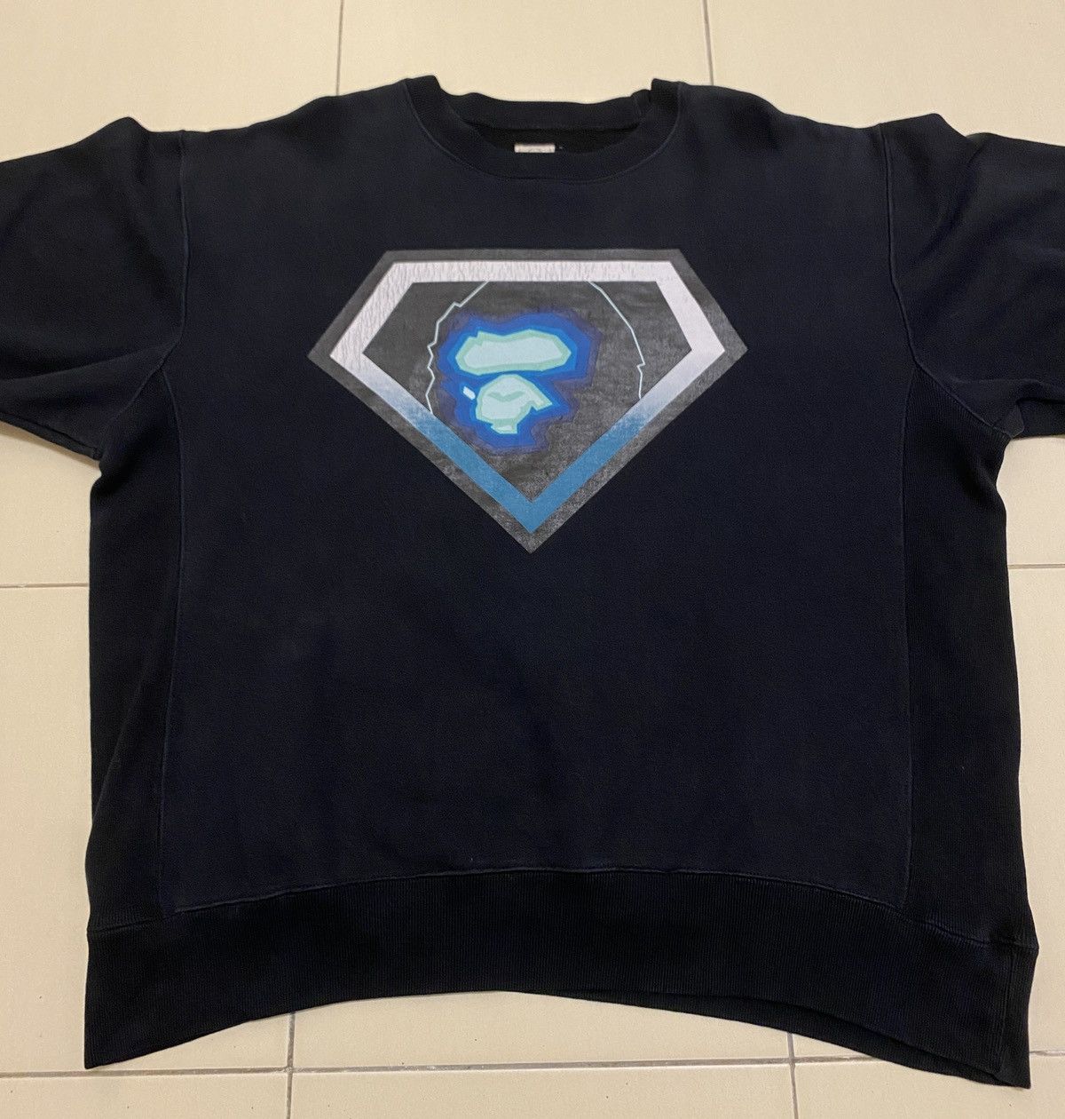 Bape × Nigo Vtg Bathing Ape Diamond Head Oversized Boxy Sweatshirt Size US L / EU 52-54 / 3 - 2 Thumbnail