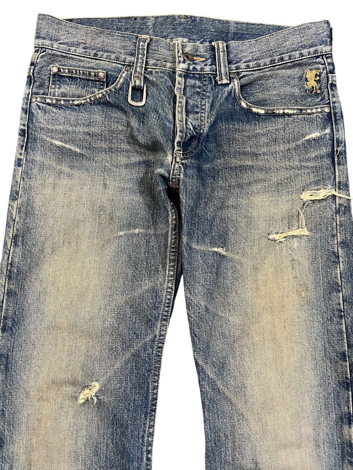5351 POUR LES HOMMES Vintage Schorl by Kazuhisa komura Mudwash Distressed Denim Size US 32 / EU 48 - 2 Thumbnail