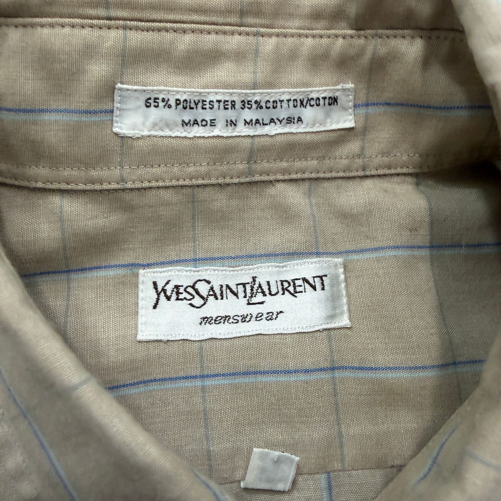 Vintage Vintage Yves Saint Laurent Button Down Shirt 15.5 34-35 Size US M / EU 48-50 / 2 - 5 Thumbnail