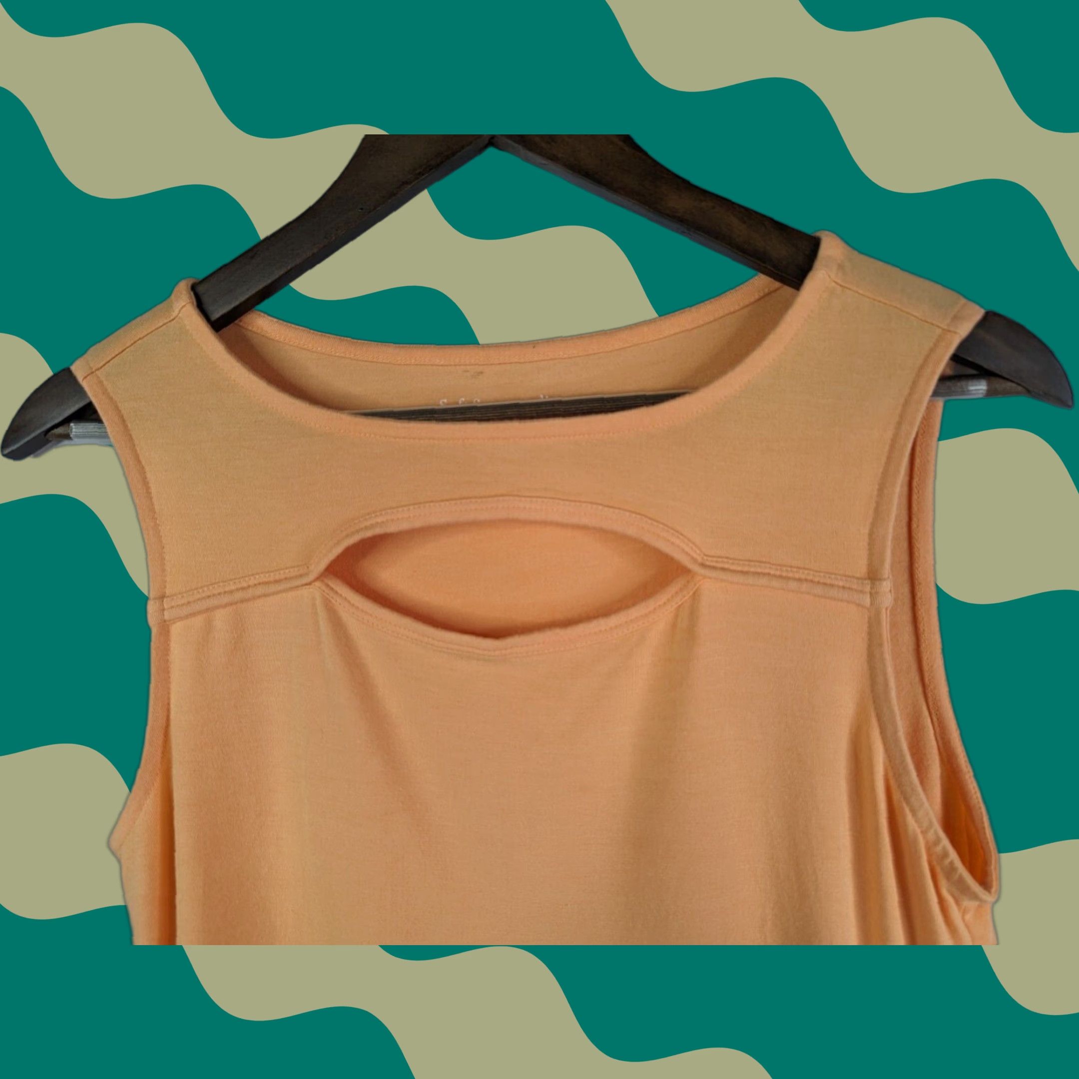 Soft Surroundings Soft Surroundings Top Womens Small Orange Knit Peekaboo Sleeveless Tee Model Tank Jersey Modal Round Neck Casual Tunic Size S Size S / US 4 / IT 40 - 1 Thumbnail