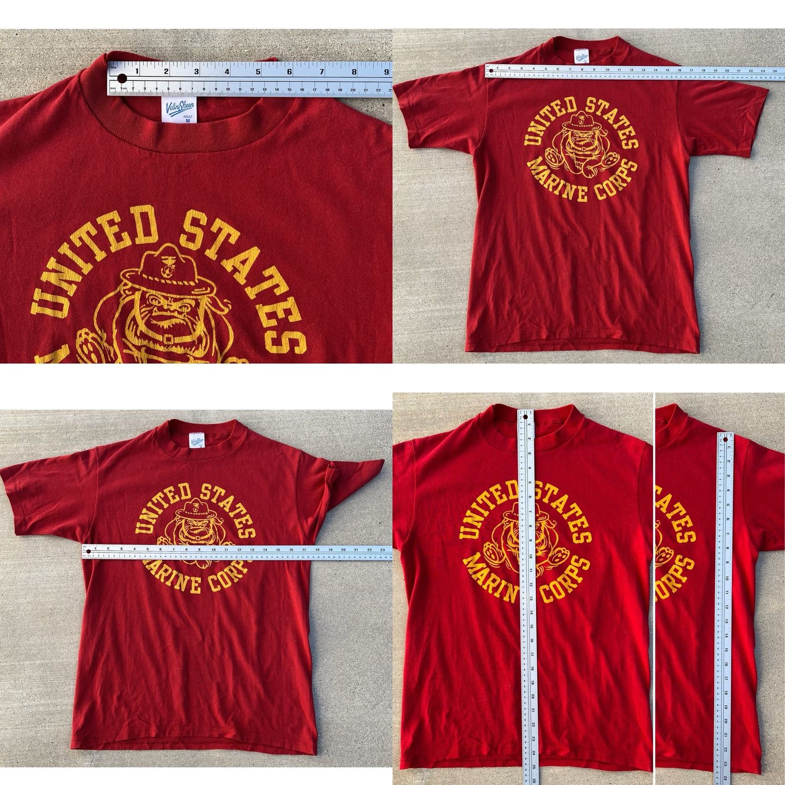 Velva Sheen VINTAGE Velva Sheen United States Marine Corps Bulldog Coming Going T Shirt USA Red M Mens graphic Print Crew Neck Short Sleeve 50/50 Vintage Size US M / EU 48-50 / 2 - 11 Thumbnail