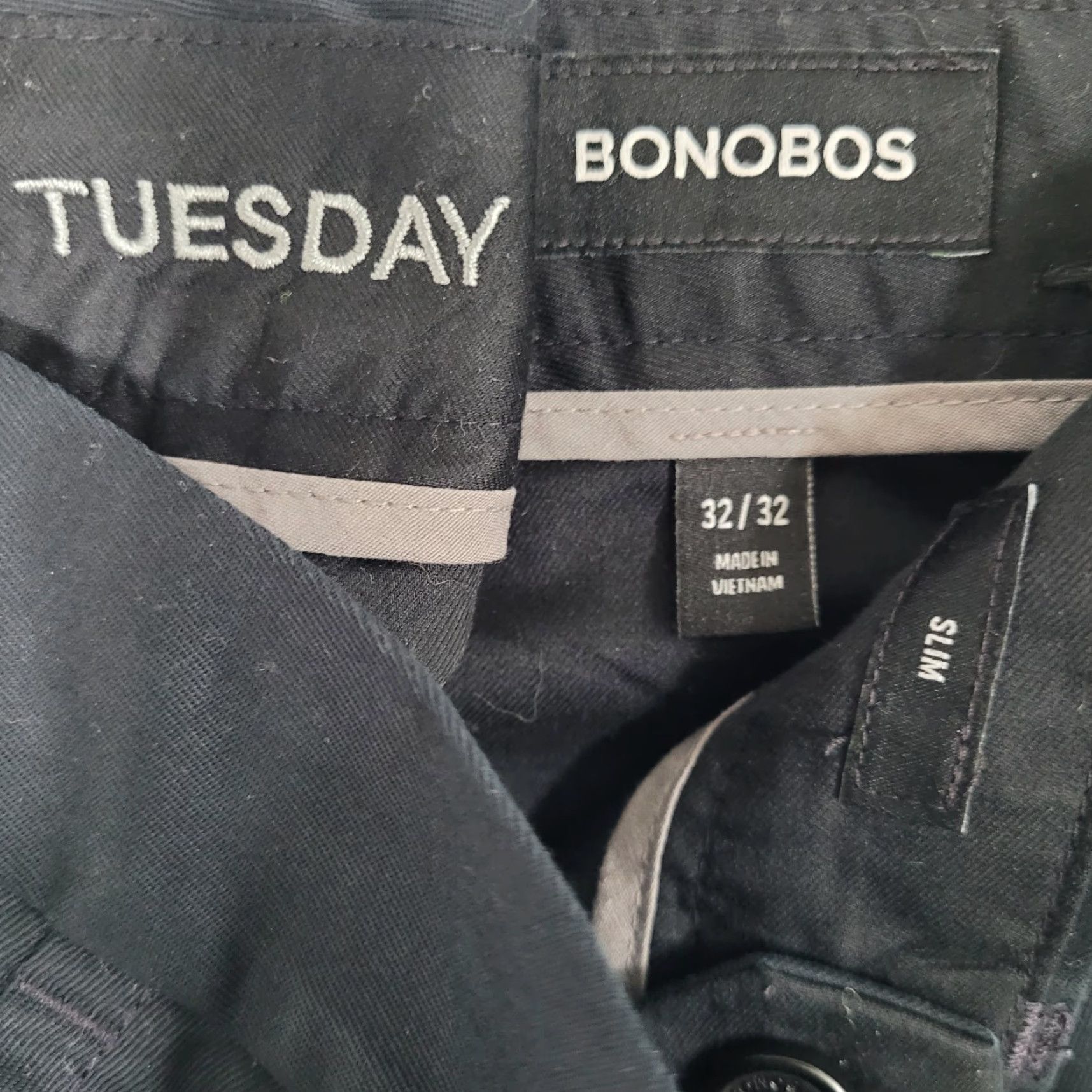 Bonobos Bonobos Pants 32x32 Black Slim Cotton Stretch Chino Flat Front Dress Mens Size US 32 / EU 48 - 3 Thumbnail