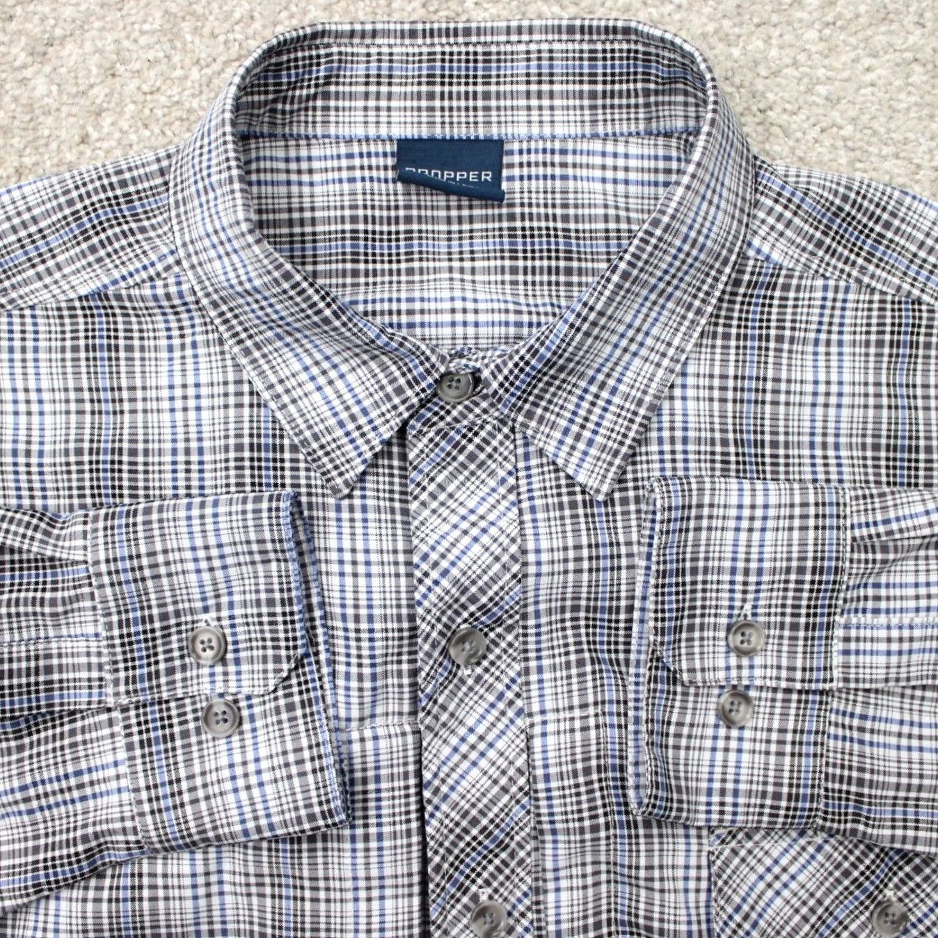 Propper PROPPER Shirt Mens Large Regular Black/Blue Button-Down Long Sleeve Size US L / EU 52-54 / 3 - 2 Thumbnail