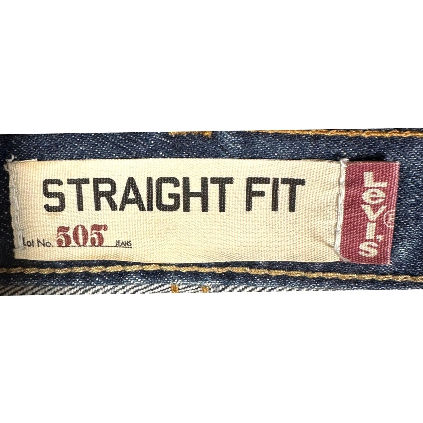 Levi's Levi 505 Jeans Mens 36X30 Blue Straight Fit 5 Pocket Red Tab Denim Size US 36 / EU 52 - 4 Thumbnail
