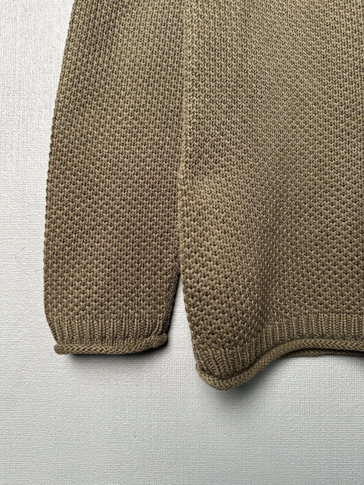Gudrun Sjoden GUDRUN SJODEN V-Neck Chunky Knit Cotton Khaki Green Sweater Size S / US 4 / IT 40 - 6 Thumbnail