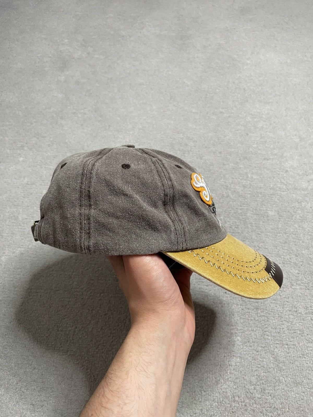 Vintage Vintage Washed Brown Cap Hat Big Print Eagle Drip Swag Drain Size ONE SIZE - 2 Thumbnail
