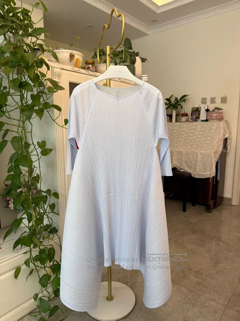 Issey Miyake Issey Miyake Ice Blue Dress Size L / US 10 / IT 46 - 1 Thumbnail