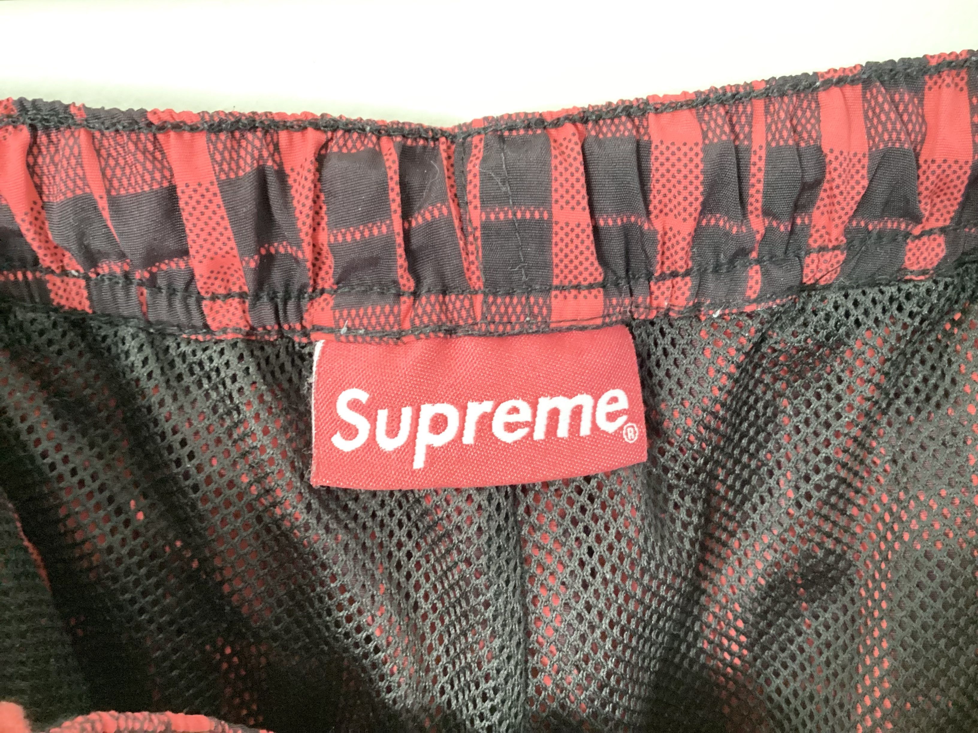 Supreme (M)Supreme Nylon Plaid Track Pant Red Plaid 2018FW Size US 32 / EU 48 - 4 Thumbnail