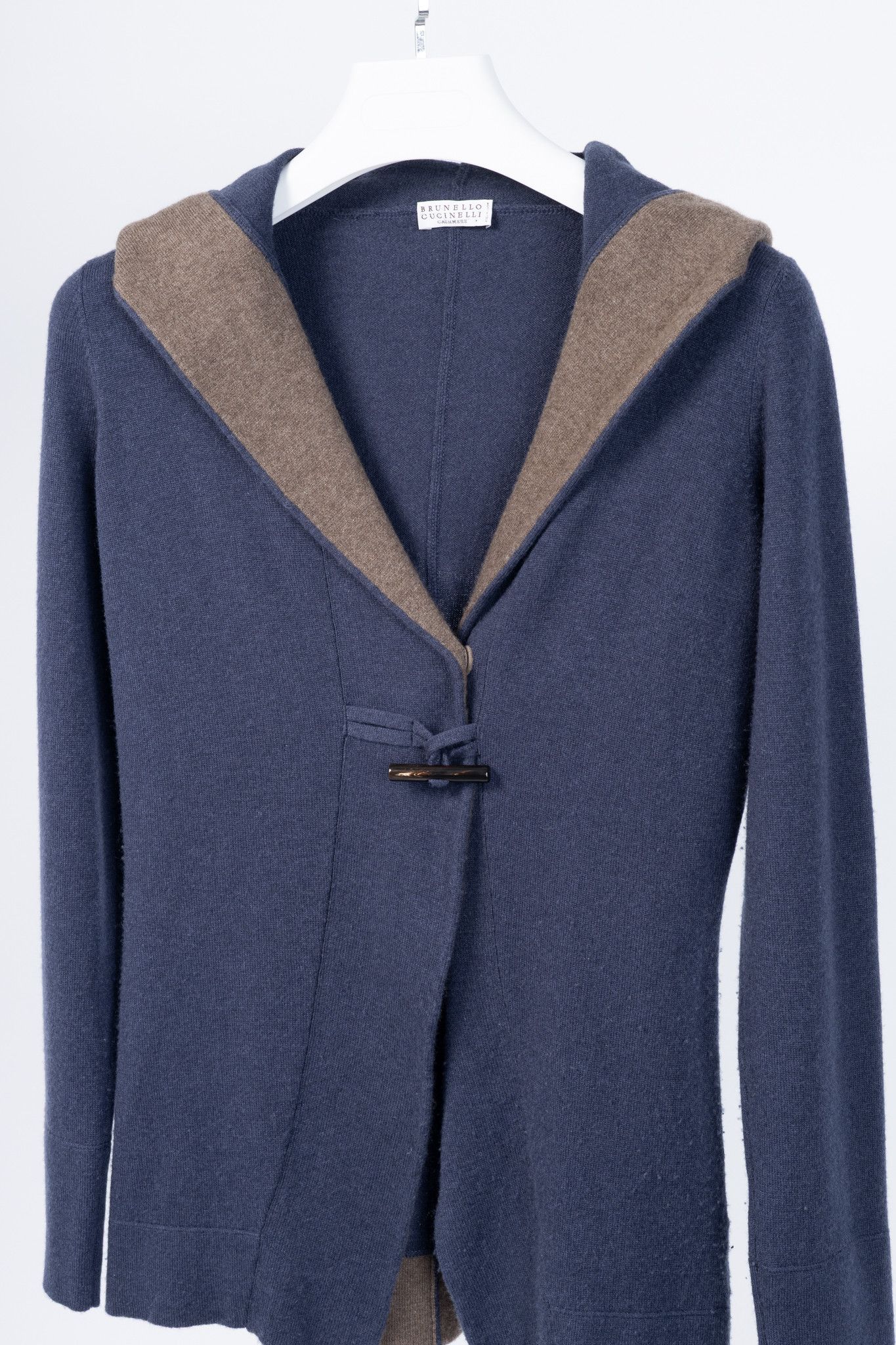 Brunello Cucinelli Brunello Cucinelli Two-Tone Cashmere Hooded Toggle Cardigan Size M / US 6-8 / IT 42-44 - 3 Thumbnail