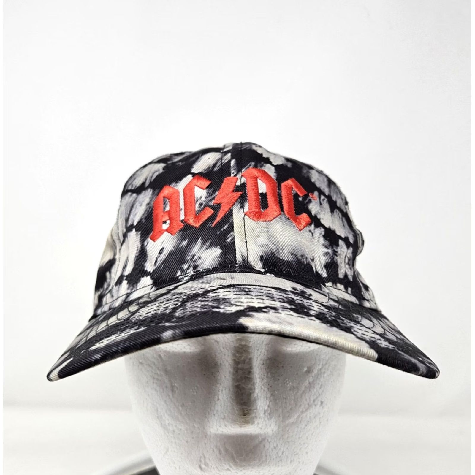 Logo 7 AC/DC Hat Cap Strap Back Black White Tie Dye Embroidered Logo Rock Mens Baseball Cap Adjustable Twill Geometric Vintage No N/A Size ONE SIZE - 2 Thumbnail