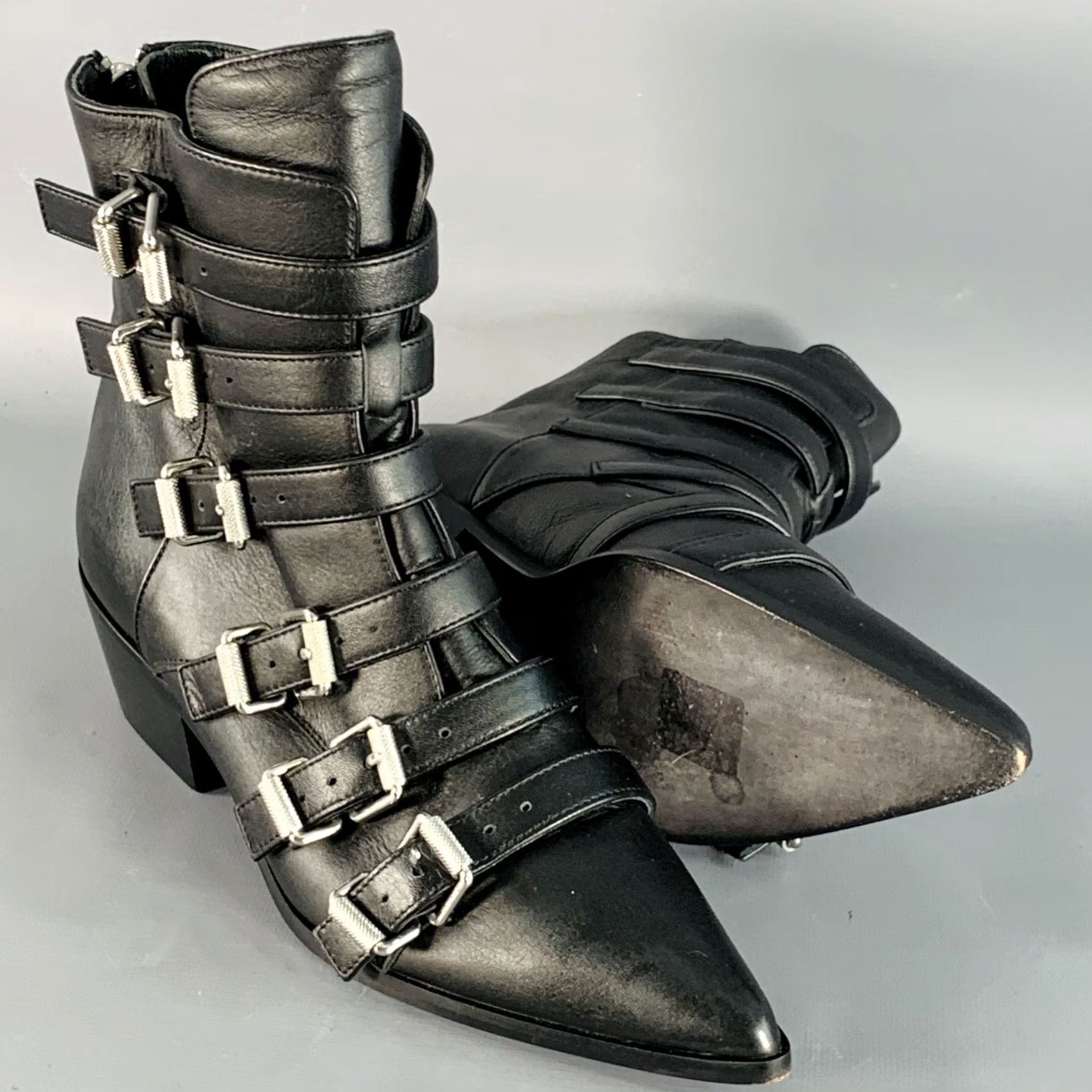 Zadig & Voltaire VINTAGE ZADIG & VOLTAIRE Size 6 Black Leather Belted Back Zipper Boots Boots Women 6 Black Leather Belted Back Zipper Size US 6 / IT 36 - 5 Thumbnail