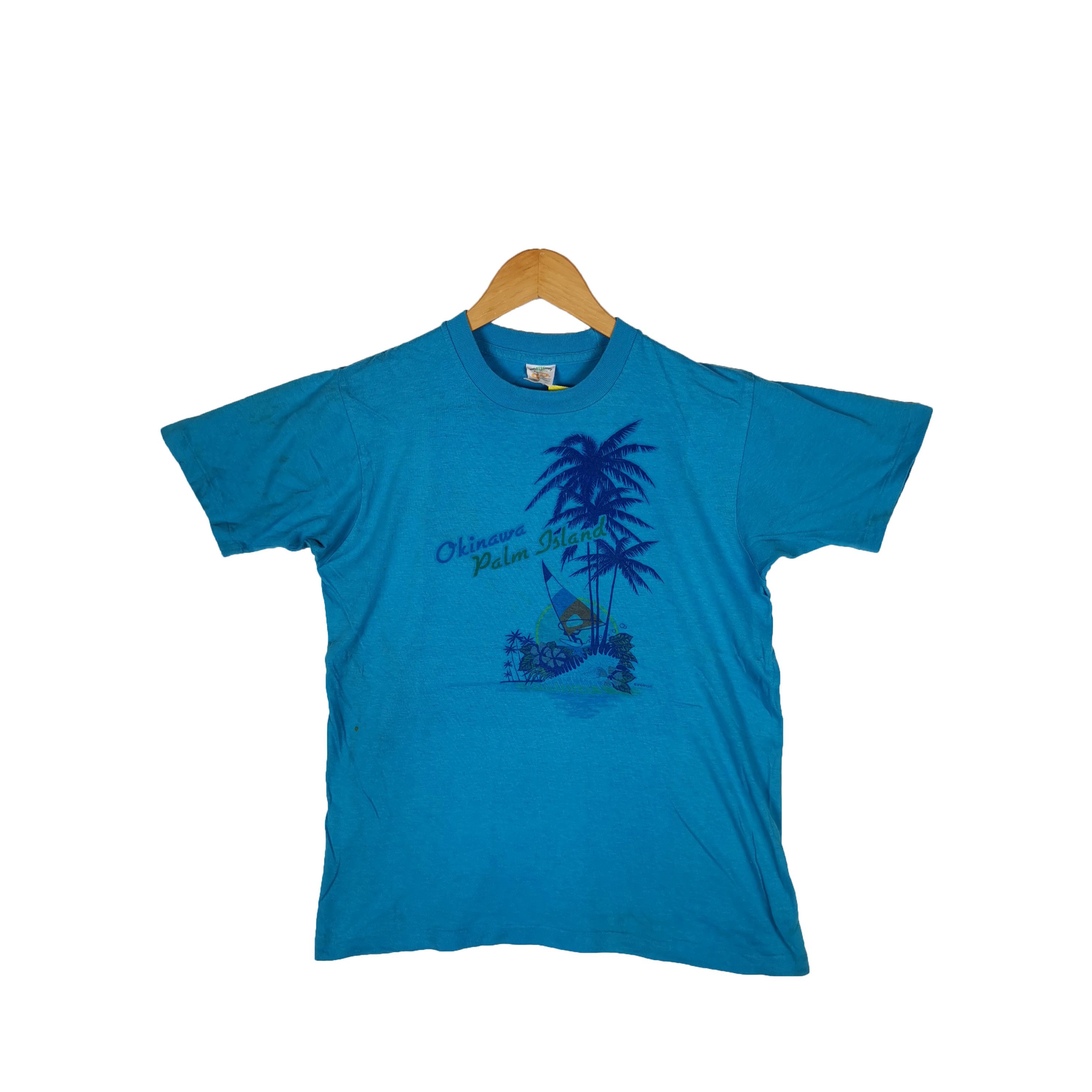 Vintage Vintage 90s Okinawa Palm Island Hawaii T-Shirt Crewneck Tee Size US M / EU 48-50 / 2 - 1 Thumbnail