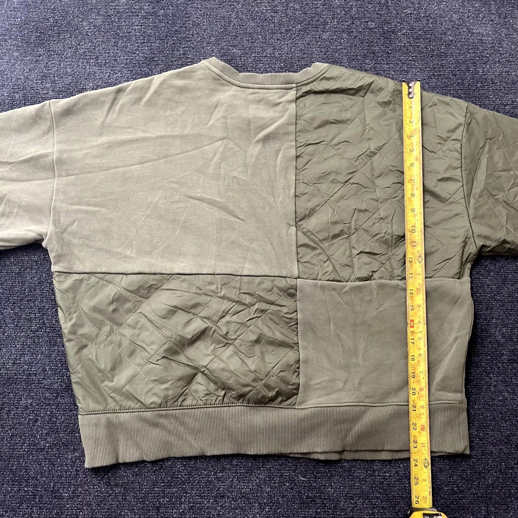 Vans VANS Sweatshirt Mens Large Green Quilted Nylon Fleece Lined Crewneck Pullover Size US L / EU 52-54 / 3 - 6 Thumbnail