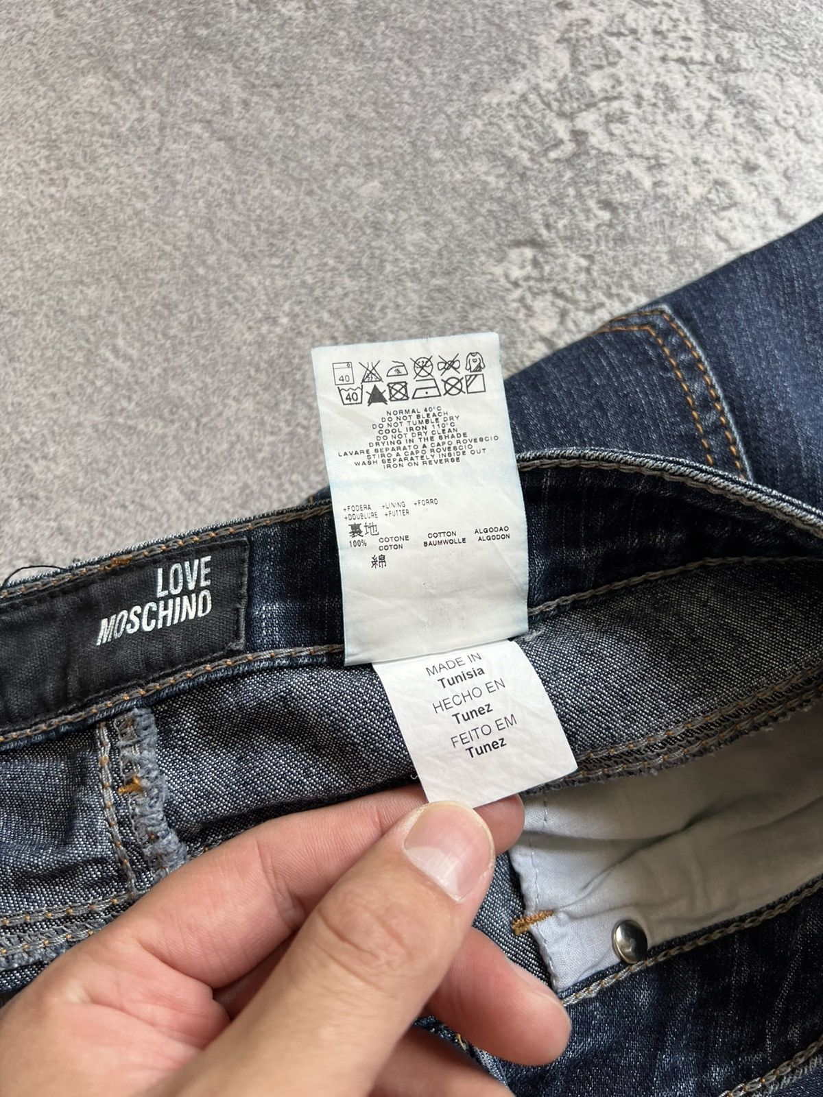 Love Moschino Love Moschino Blue Denim Jeans Size 29 Bootcut Stretch Pants Size 29" - 8 Thumbnail