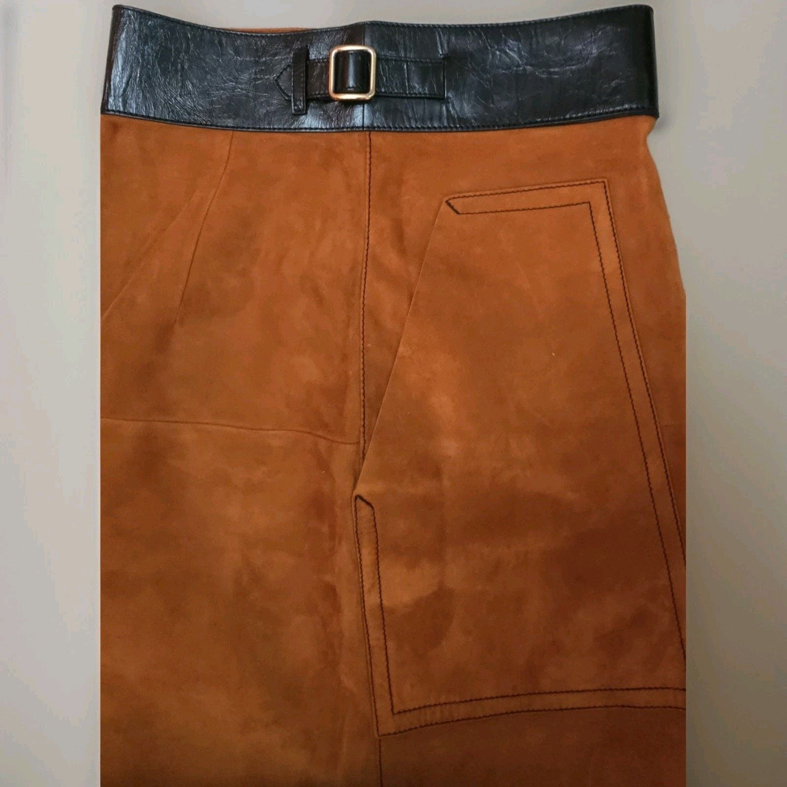 Bottega Veneta BOTTEGA VENETA Suede Ovis Aries A-Line Trimmed Leather Belt Size 40" / US 18 - 8 Thumbnail