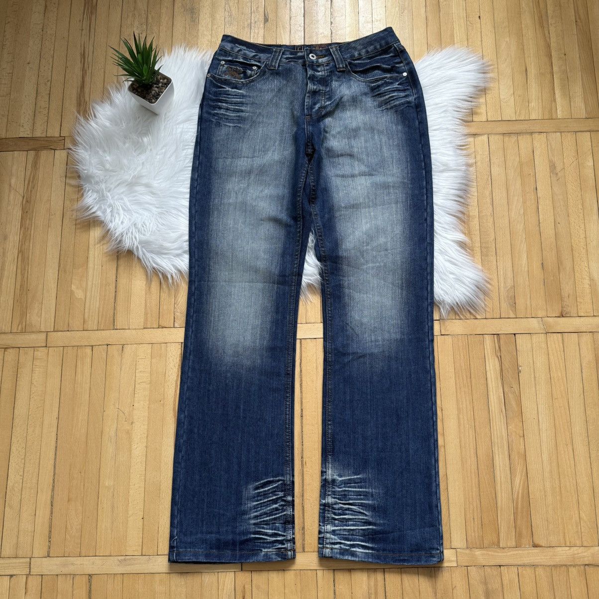 Hysteric Glamour 📌 Vintage IDPDT Y2K Bootcut Crazy Washed Jeans Size US 31 - 6 Thumbnail