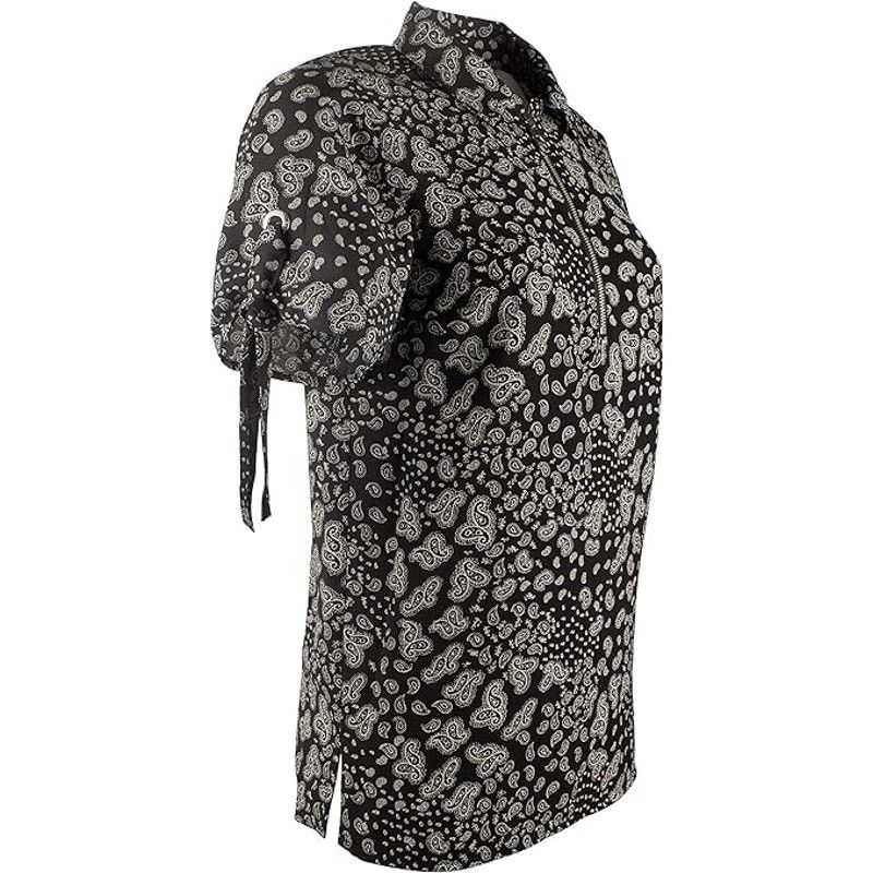 Michael Kors Michael Kors Blouse Paisley Grommet & Tie Sleeve Zip Front S Size S / US 4 / IT 40 - 6 Thumbnail