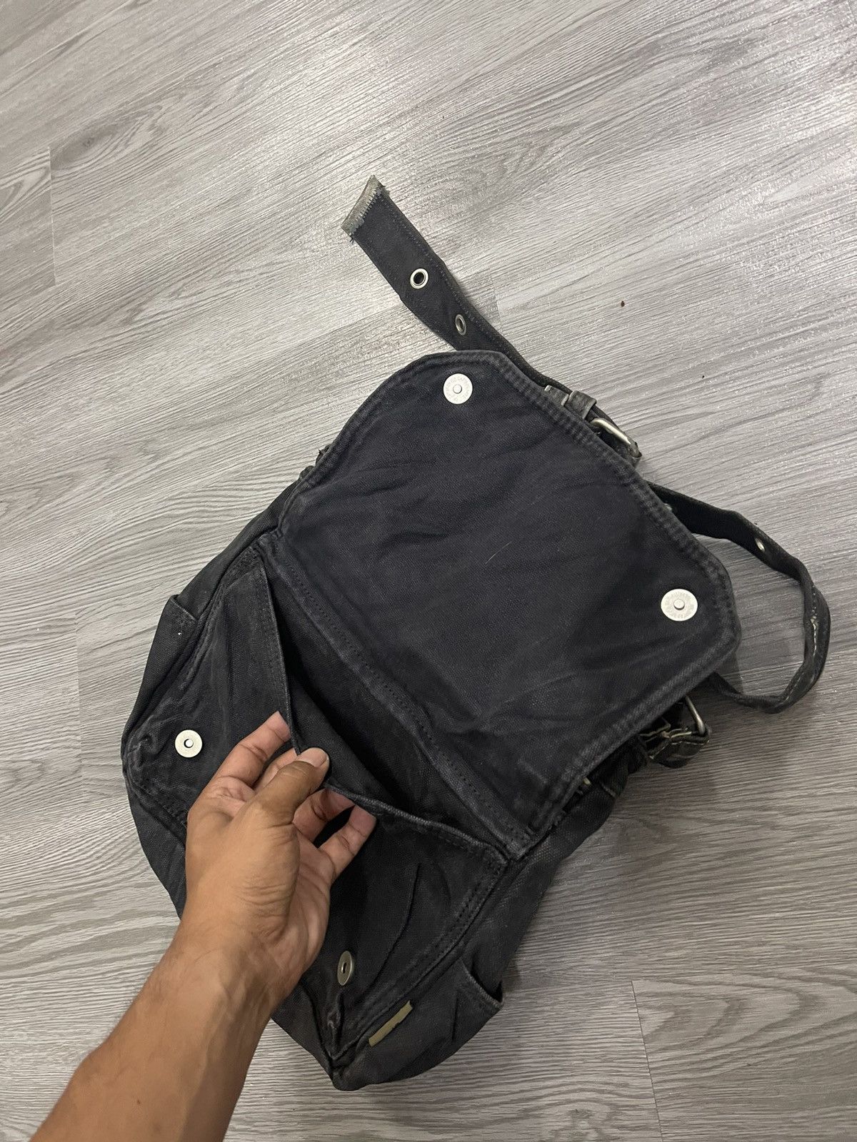 Japanese Brand Grand Stone Black Dyed Multi Compartment Utilities bag Size ONE SIZE - 16 Thumbnail