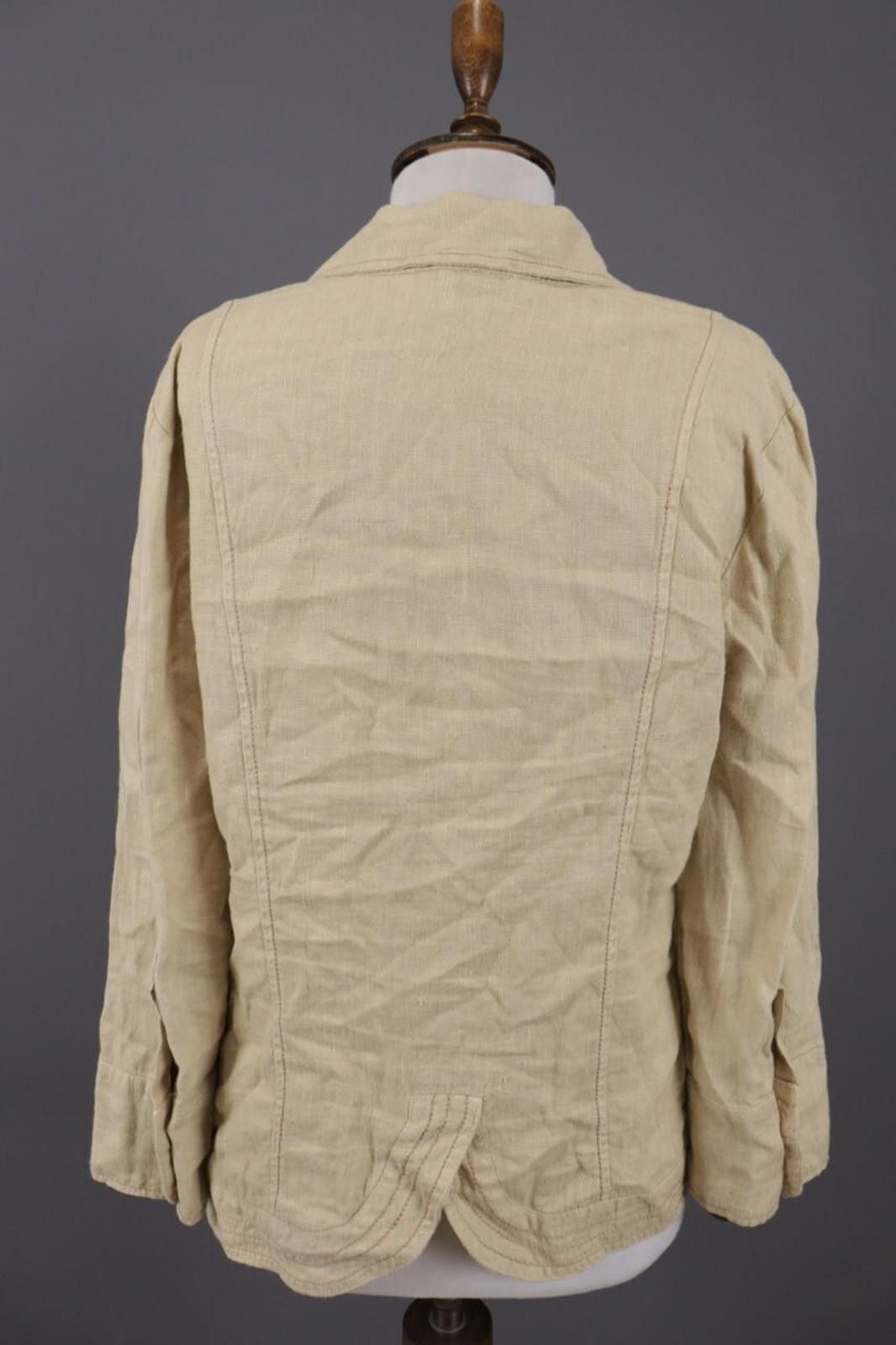 Designer Elisa Cavaletti Beige Linen Lagenlook Shirt Blouse Tunic Size M / US 6-8 / IT 42-44 - 8 Thumbnail