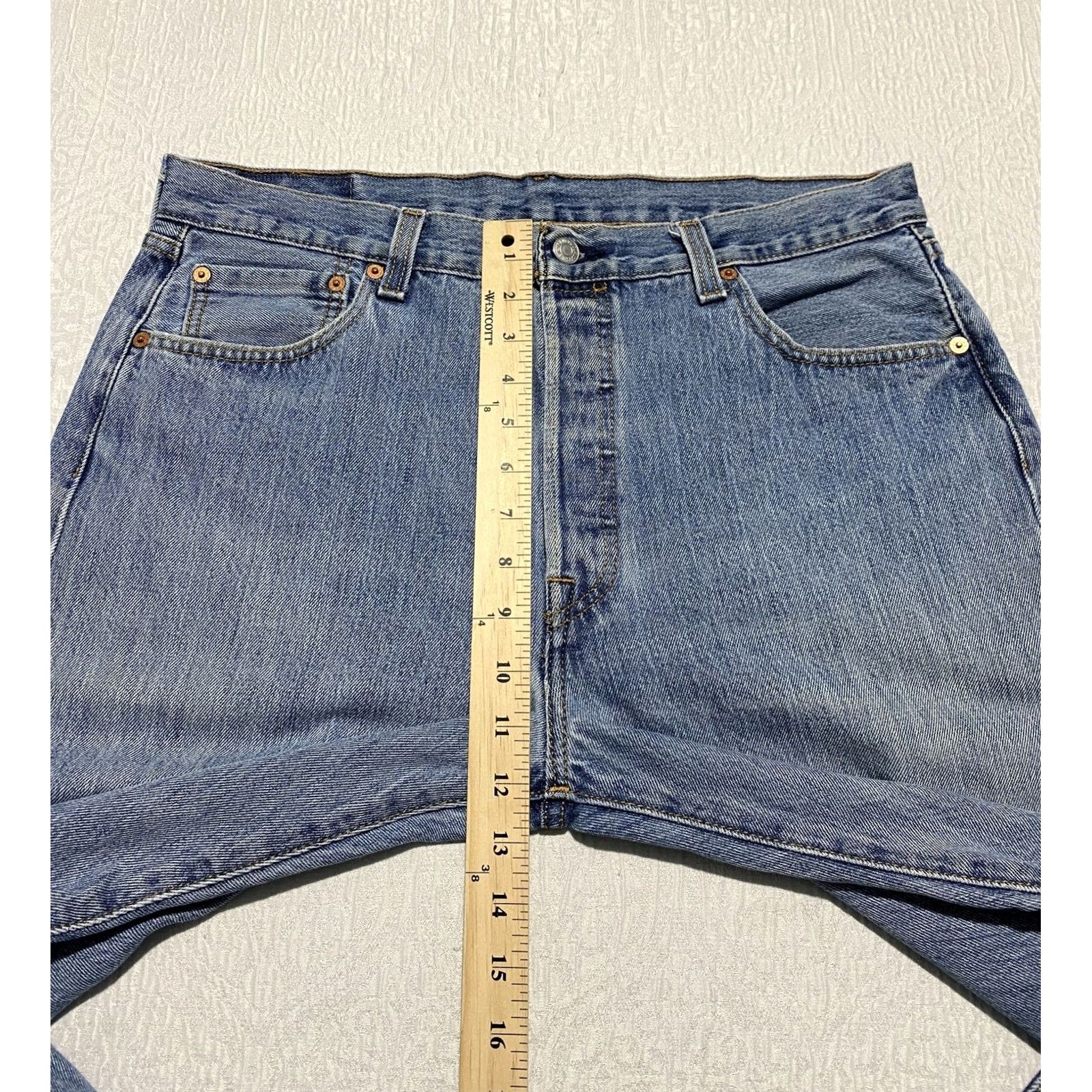 Levi's VINTAGE Levi's 501 Jeans Mens 36x29 Blue Button Fly Straight Leg Denim Cotton Jeans Men 501 Retro style Mens Size US 36 / EU 52 - 5 Thumbnail