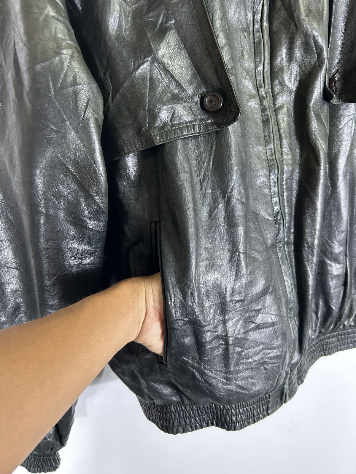 Leather ⚡️Vintage David Goodman Fur Collar Faded Leather Jacket Size US M / EU 48-50 / 2 - 6 Thumbnail