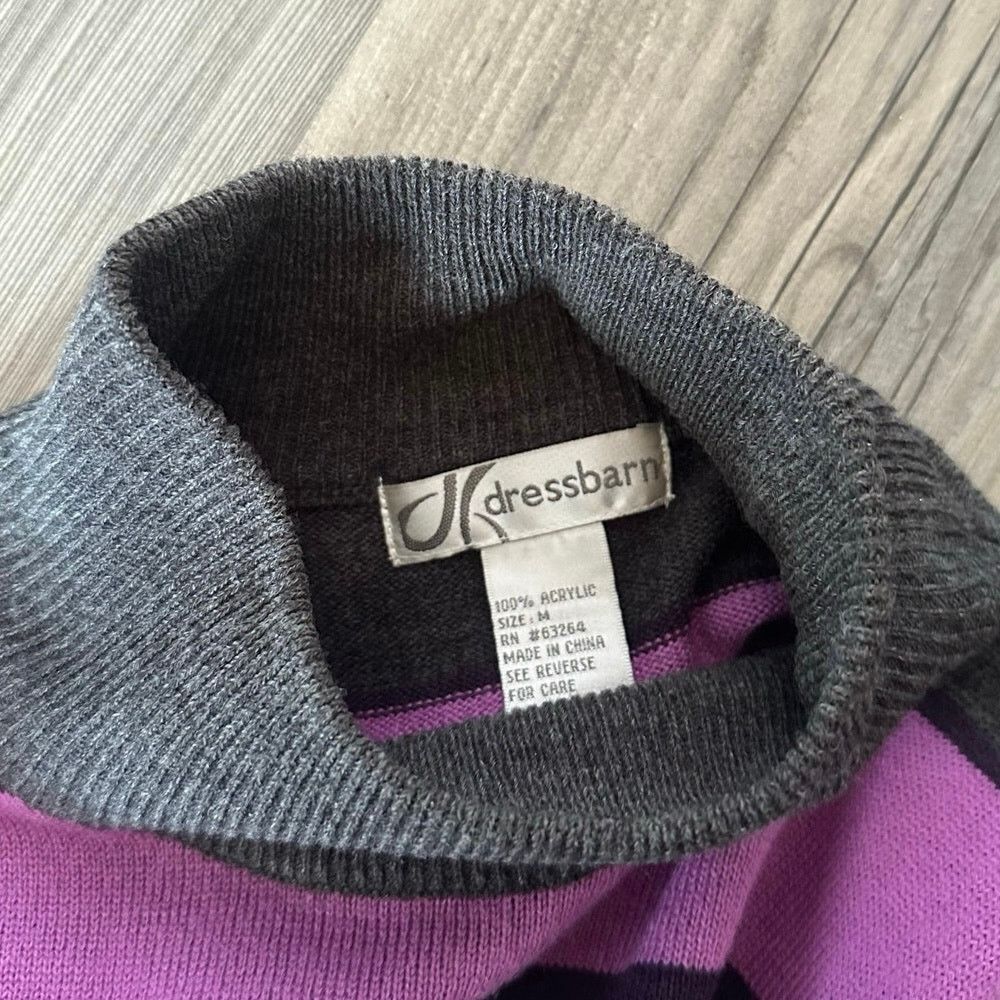 Other dress barn purple gray striped turtleneck sweater Size M / US 6-8 / IT 42-44 - 3 Thumbnail