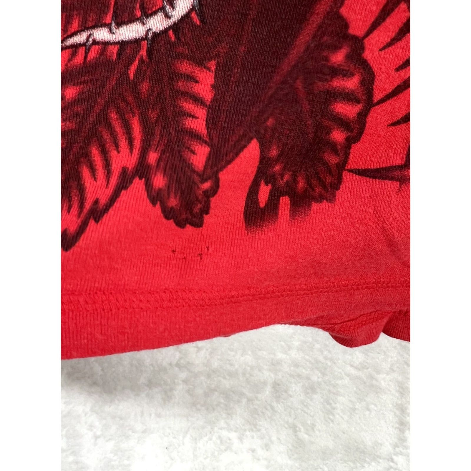 Vintage VINTAGE Gothic Rose Dagger Shirt Womens S/M Red Hooded Long Sleeve Rhinestone Y2K Size S / US 4 / IT 40 - 3 Thumbnail