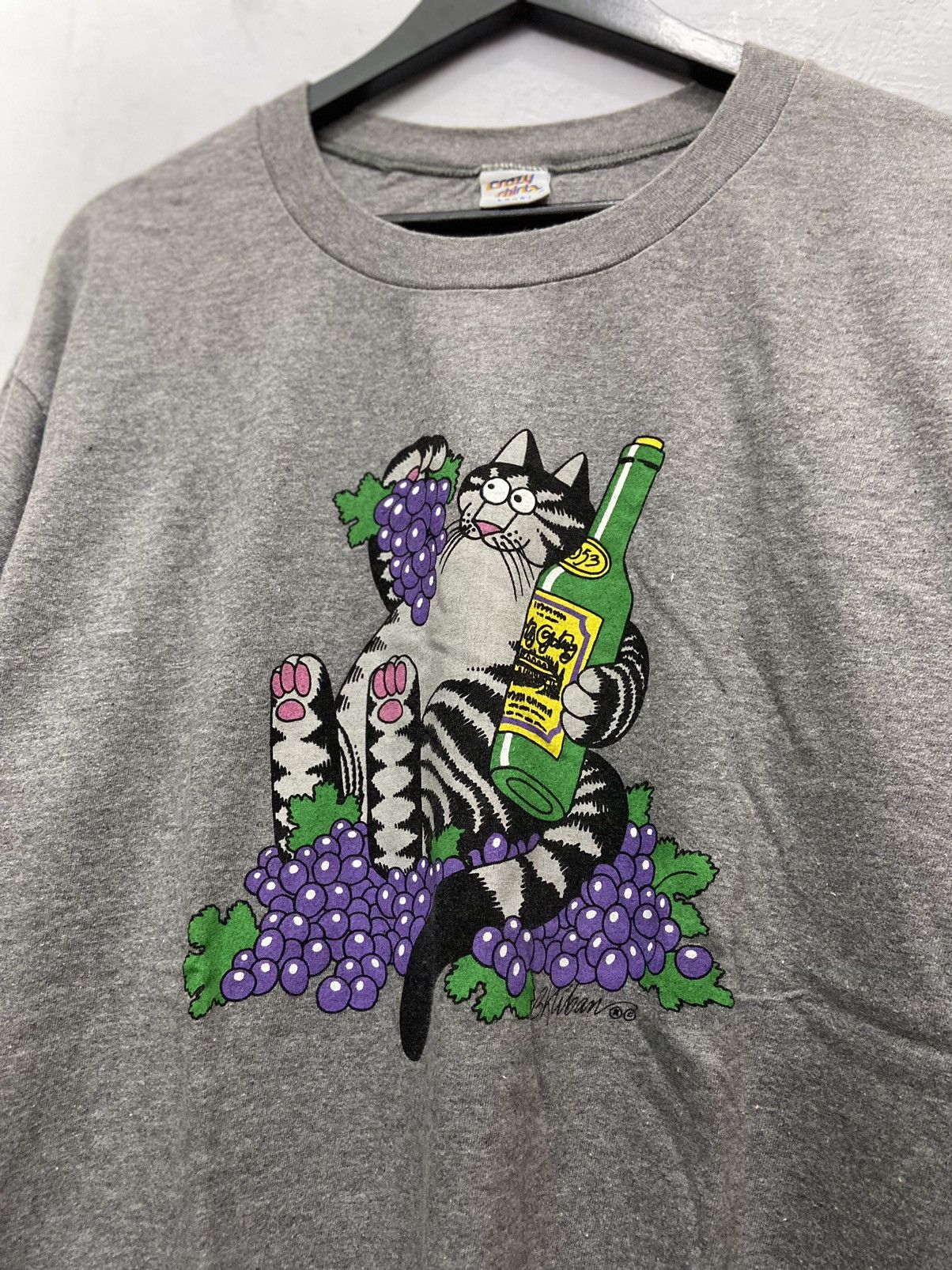 Vintage Crazy Shirts ©️ J.K. Kliban Tshirt Short Sleeve Grey Size US XXL / EU 58 / 5 - 2 Thumbnail