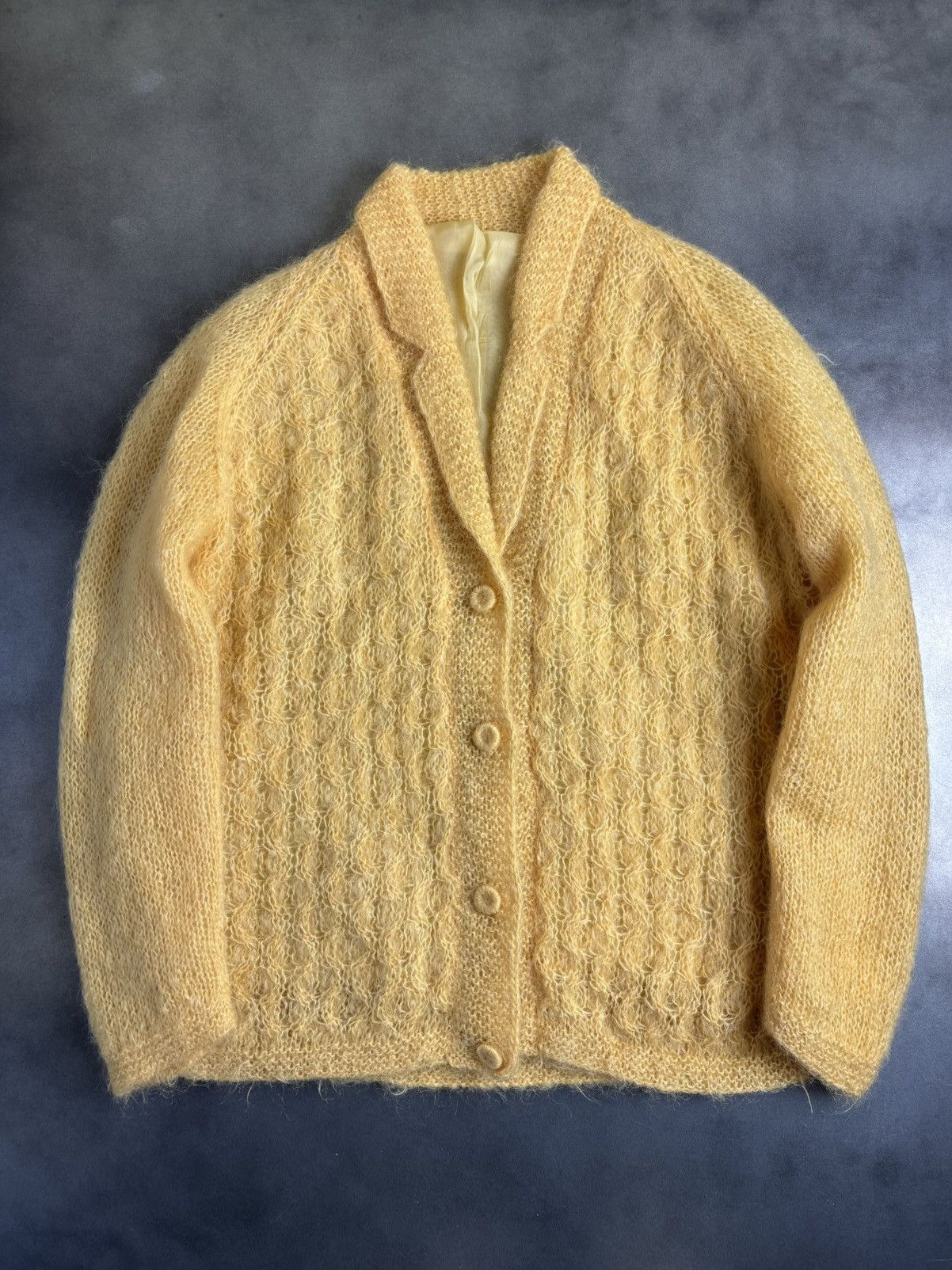 Vintage Vintage Mohair Blazer Loose Knit Angora Shag Fringe Coat 70s Size M / US 6-8 / IT 42-44 - 2 Thumbnail