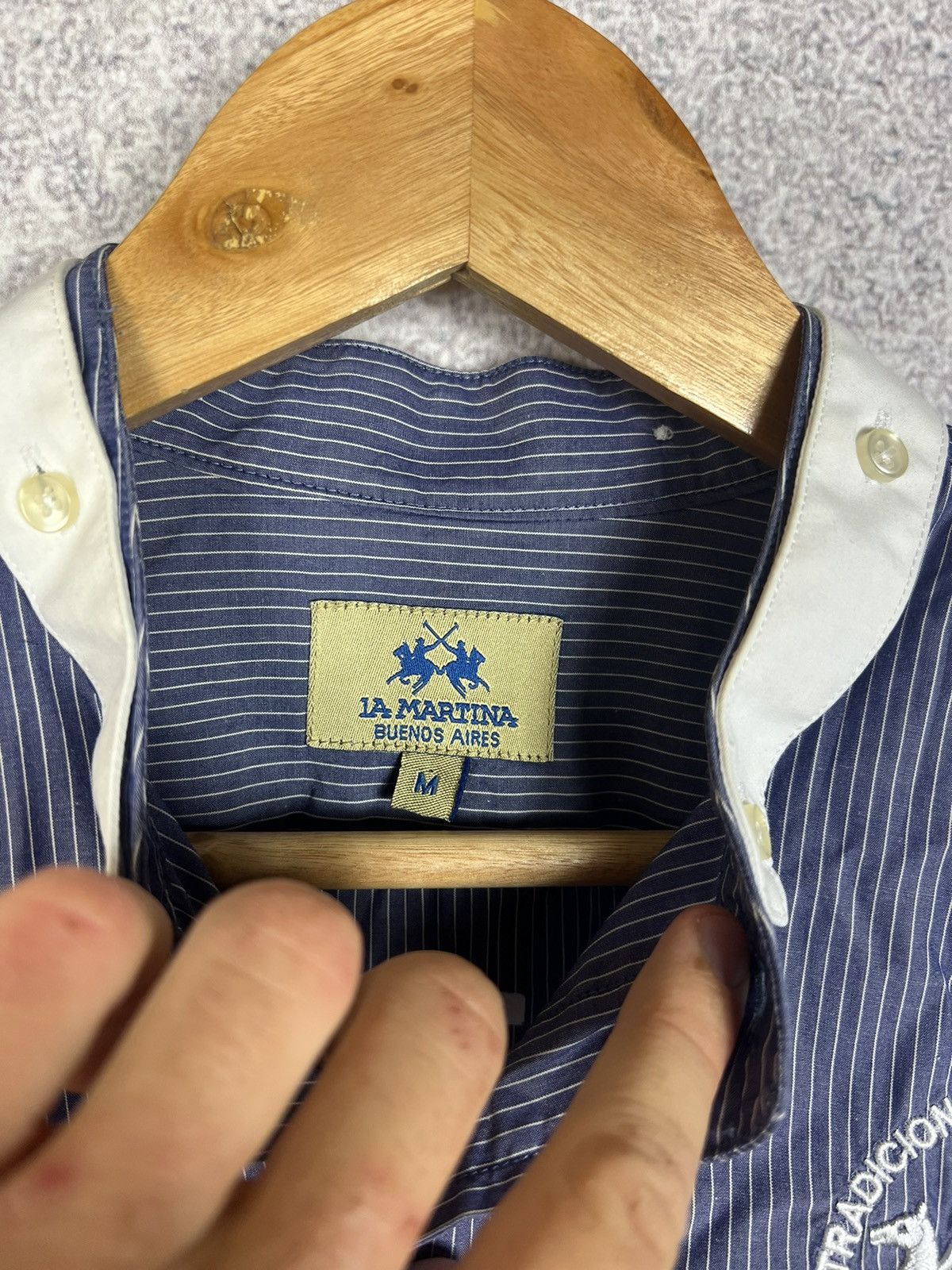 La Martina Vintage La Martina Buenos Aires Argentina Striped Shirt Size US M / EU 48-50 / 2 - 3 Thumbnail
