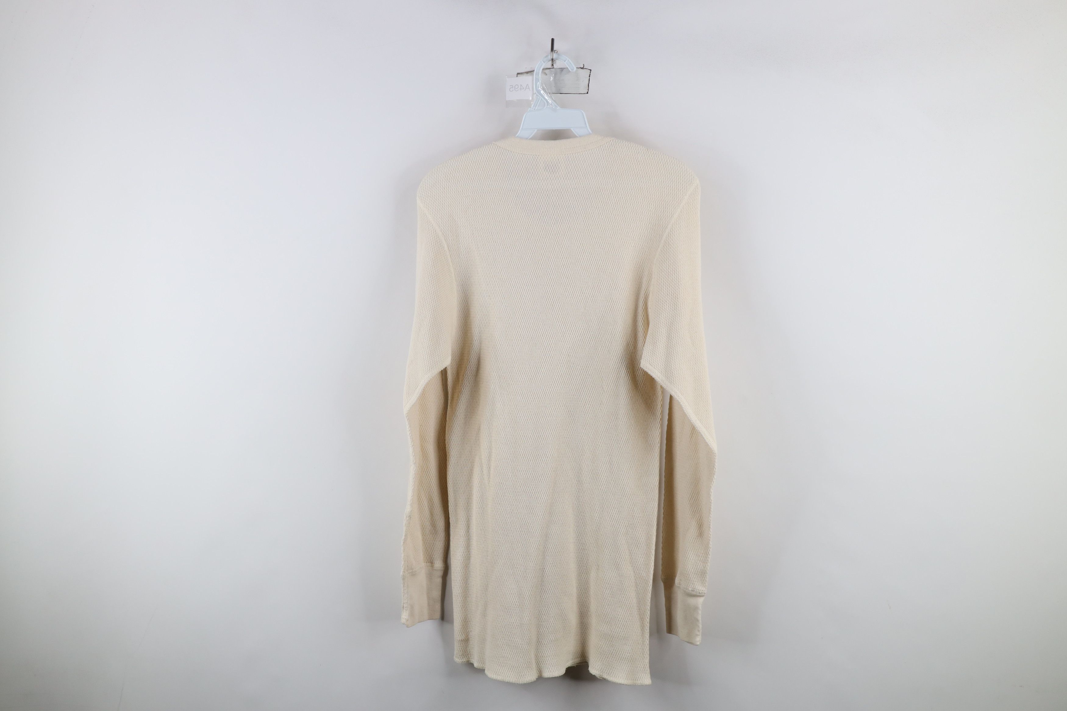 Vintage Vintage 90s Streetwear Knit Long Sleeve T-Shirt Beige USA Size US L / EU 52-54 / 3 - 9 Thumbnail
