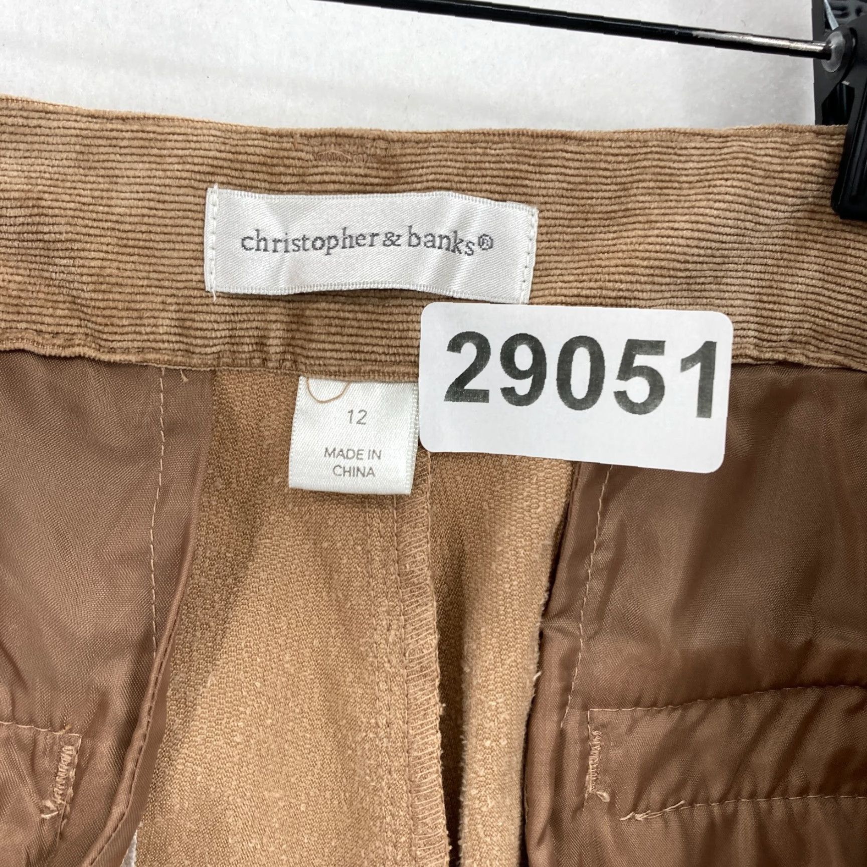 Vintage Christopher & Banks Corduroy Pants Women's 12 Brown Stretch Nylon Blend Relaxed Straight Pockets Casual Chino Fall Spring Summer Winter Mulit-Season Size 34" / US 12 / IT 48 - 4 Thumbnail