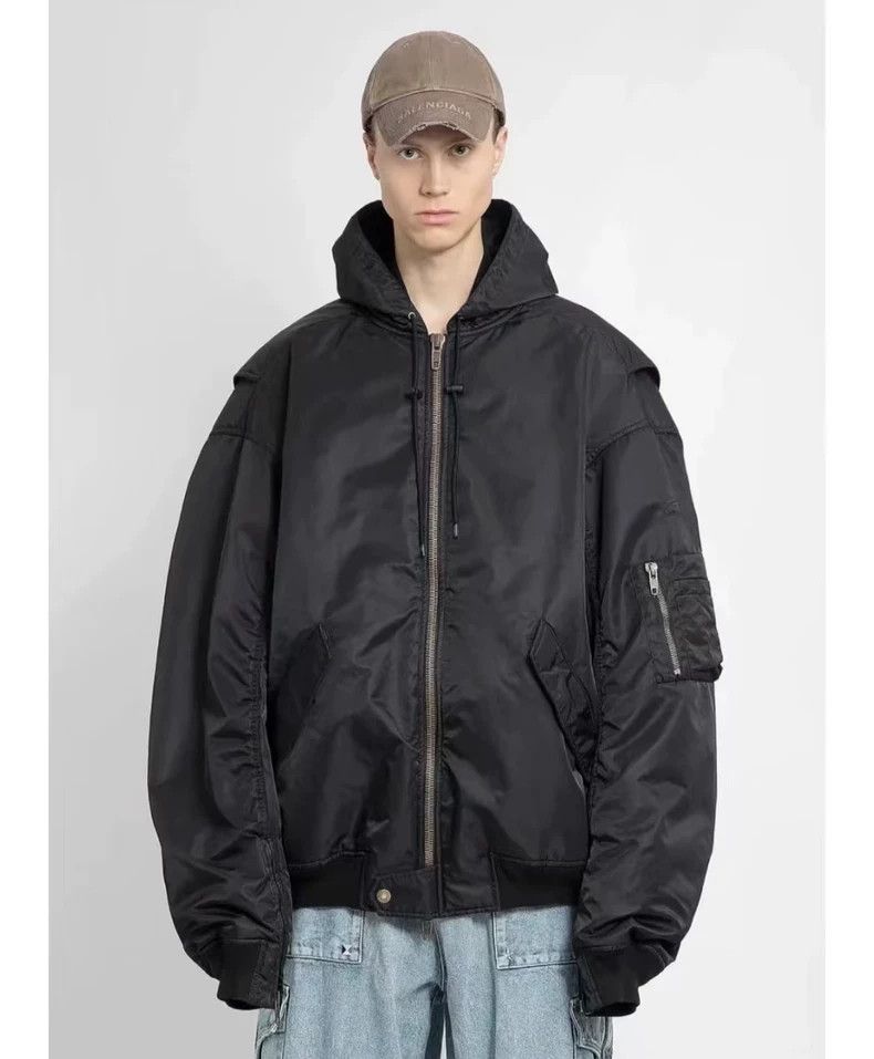 Balenciaga Balenciaga Black Bomber pilot jacket in autumn and winter Size US XXS / EU 40 - 5 Thumbnail