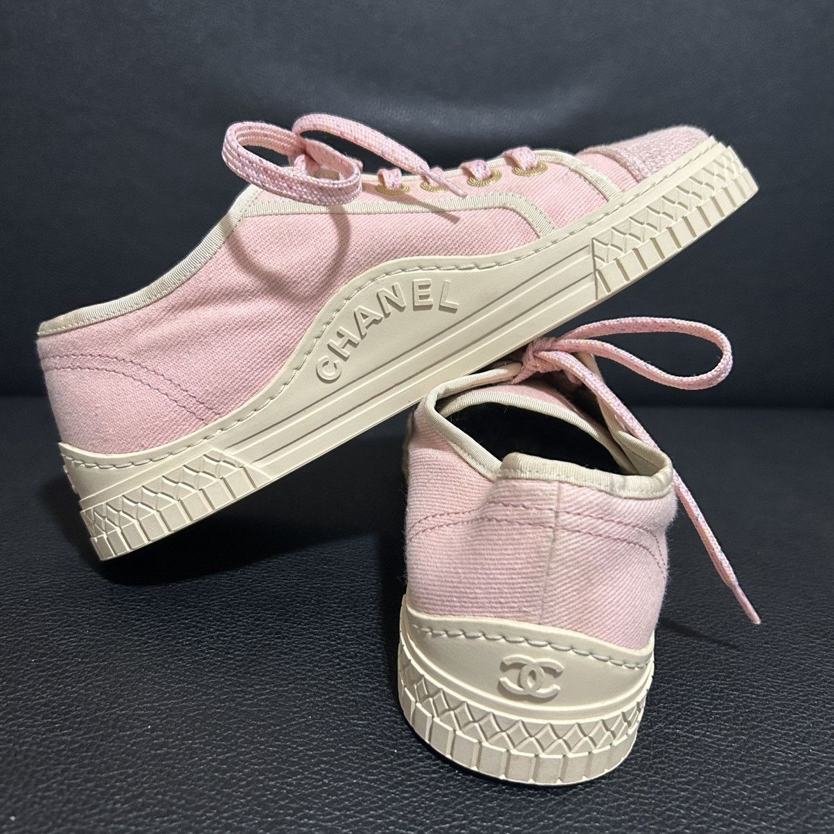 Chanel CHANEL - PINK CANVAS SNEAKERS Size US 7 / IT 37 - 6 Thumbnail