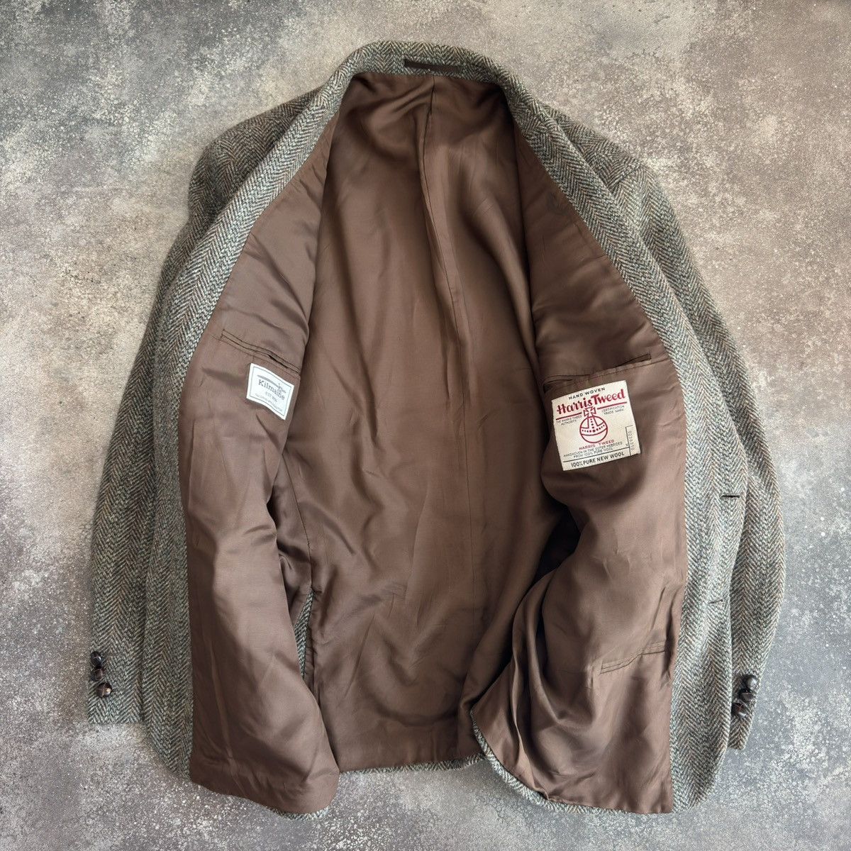 Harris Tweed × Vintage Harris Tweed Vintage Retro Wool Coat Size US L / EU 52-54 / 3 - 3 Thumbnail