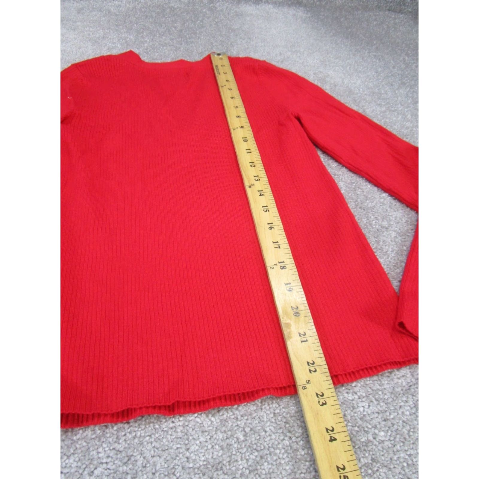 Vintage Maeve Womens Shirt Small Red Ribbed Knit V-Neck Pullover Sweater Size S / US 4 / IT 40 - 4 Thumbnail