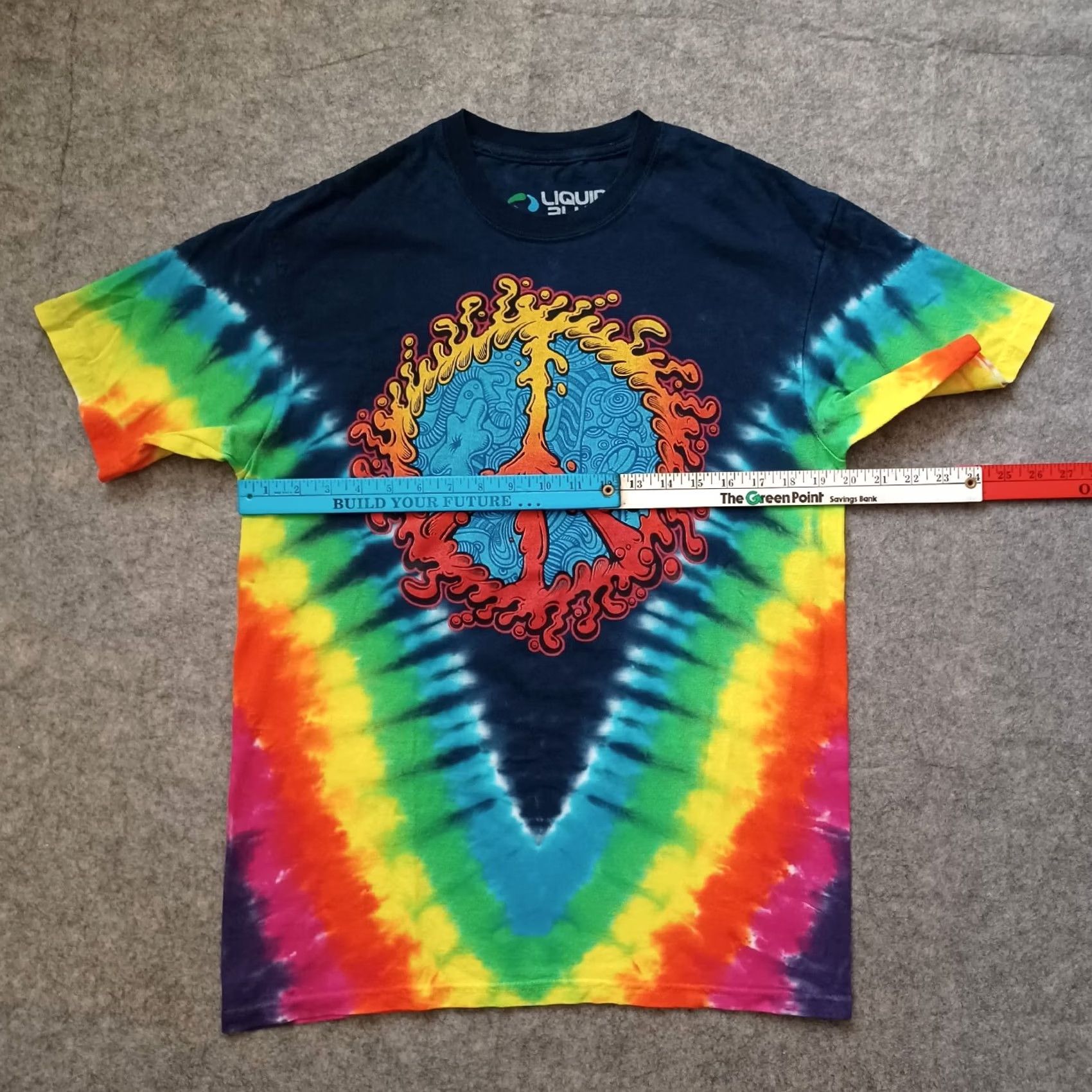 Liquid Blue Liquid Blue Peace Amoeba T Shirt Mens Medium Multicolor Tie Dye Short Sleeve Size US M / EU 48-50 / 2 - 4 Thumbnail
