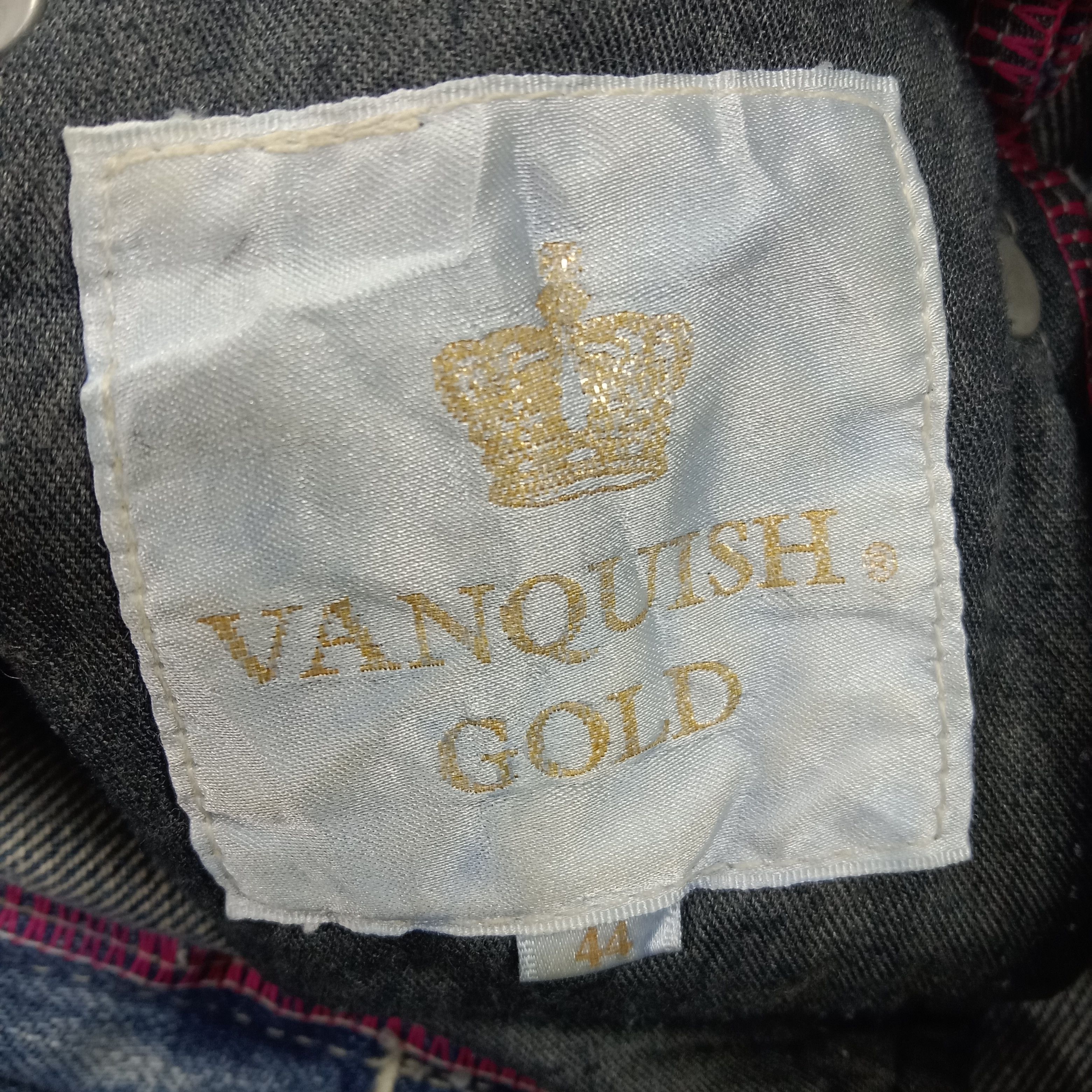 Vanquish Vanquish Gold Distressed Jeans Rock Punk Style Size 31" - 14 Thumbnail