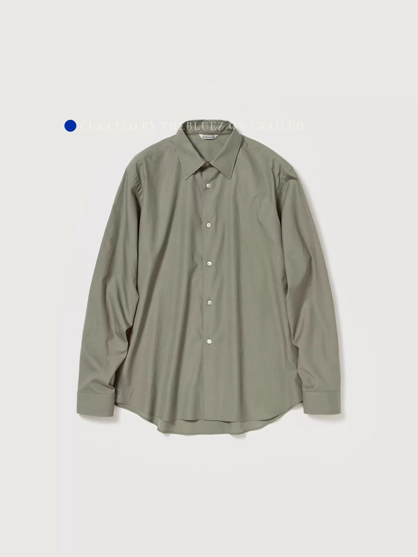 Auralee Washed Finx Twill Olive Shirt Size US XL / EU 56 / 4 - 1 Thumbnail