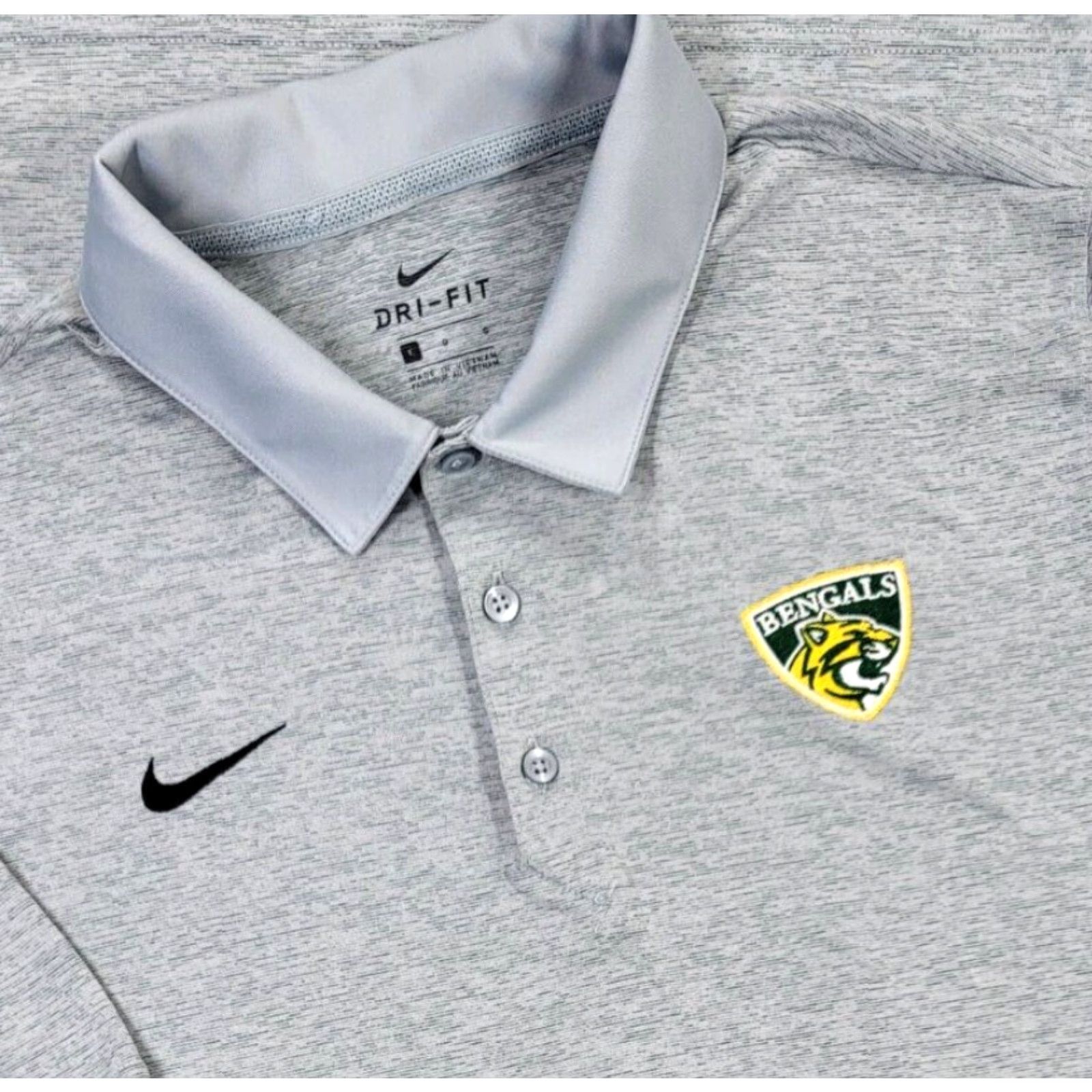 Nike Nike Dri-Fit Polo Bengals L Heathered Gray Short Sleeve Logo Sports Shirt Men Size US L / EU 52-54 / 3 - 2 Thumbnail