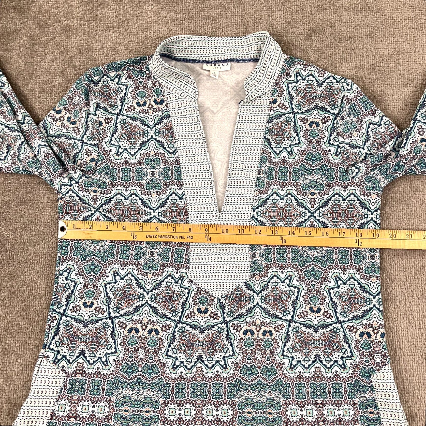 Vintage CABANA LIFE Top Womens Large Blue White Blouse 3/4 Sleeves Stretch Beach Preppy Size L / US 10 / IT 46 - 4 Thumbnail